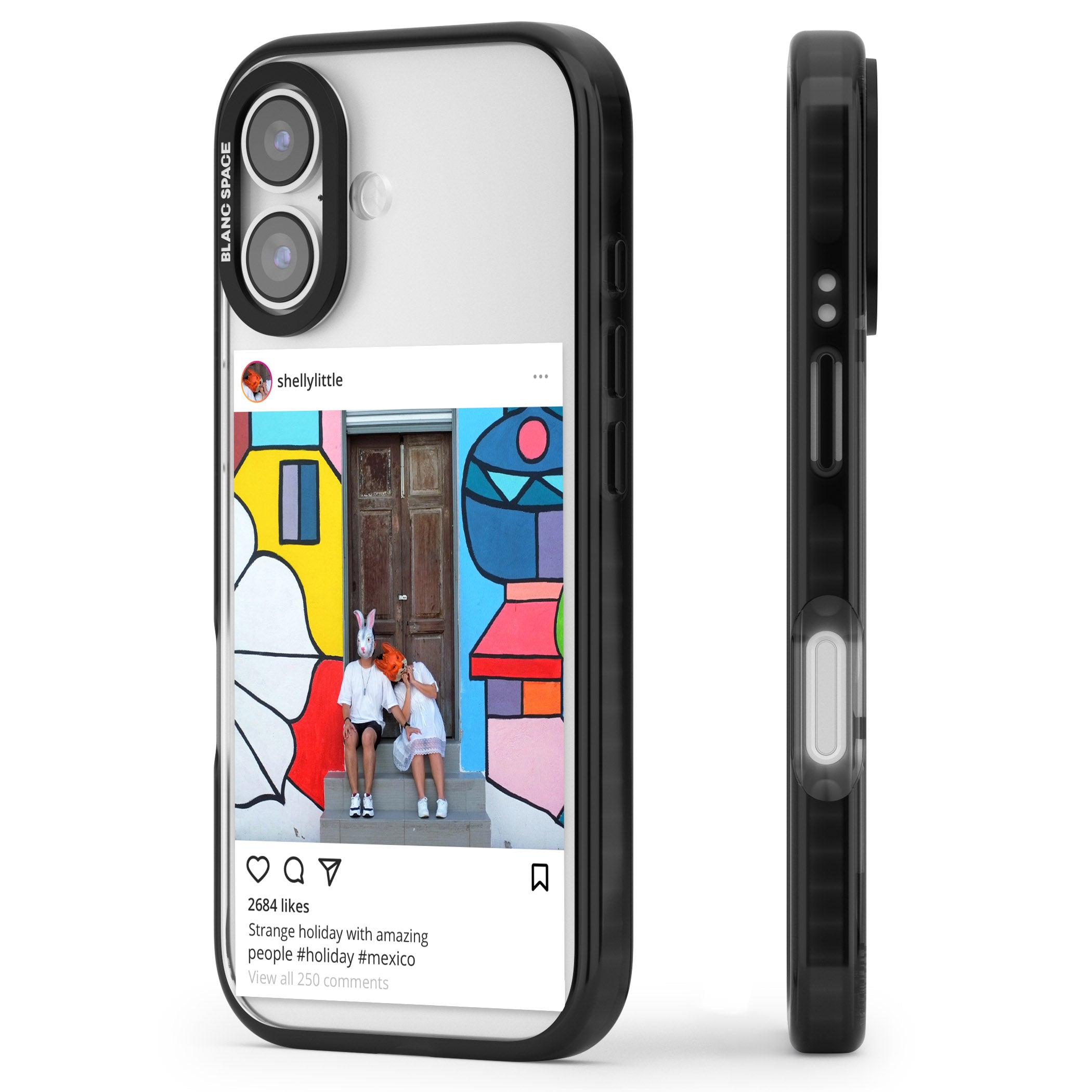 Personalised Instagram iPhone 17 Impact Black Phone Case Side Profile