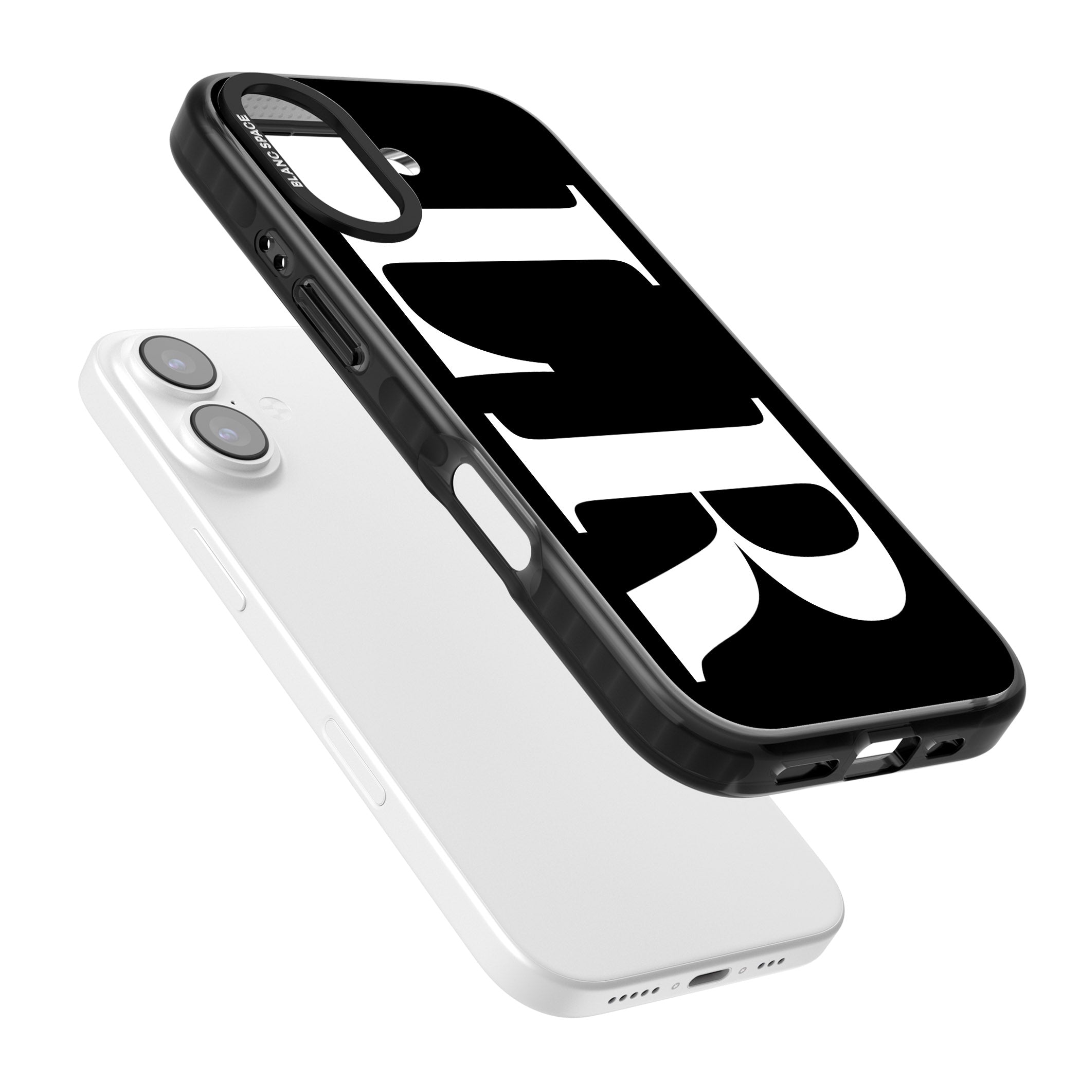 Personalised White & Black Letters iPhone 17 Impact Black Phone Case Colours