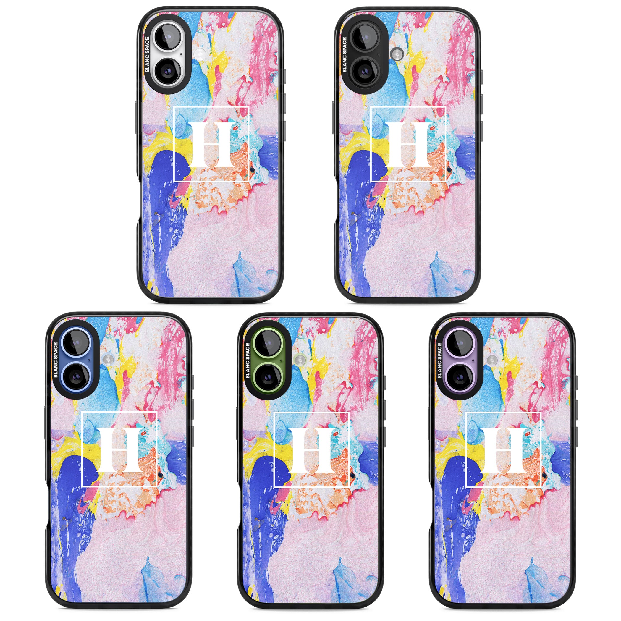 Personalised Pastel Marble Mix iPhone 17 Impact Black Phone Case APT Impact Protection