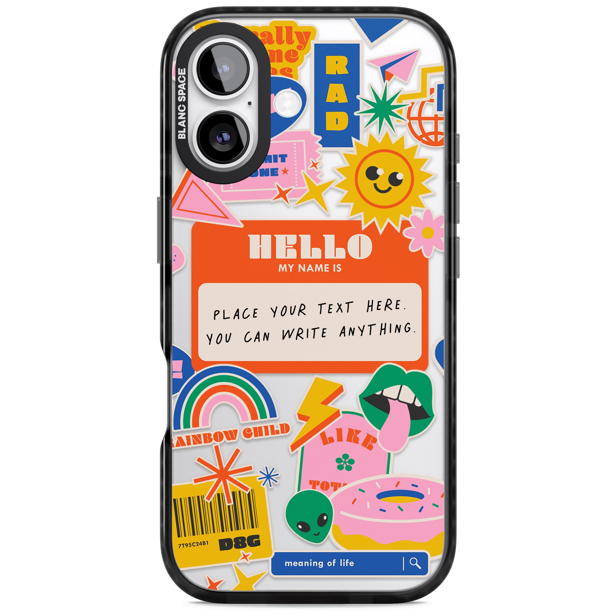 Personalised Retro Vibes Sticker iPhone 17 Impact Black Phone Case