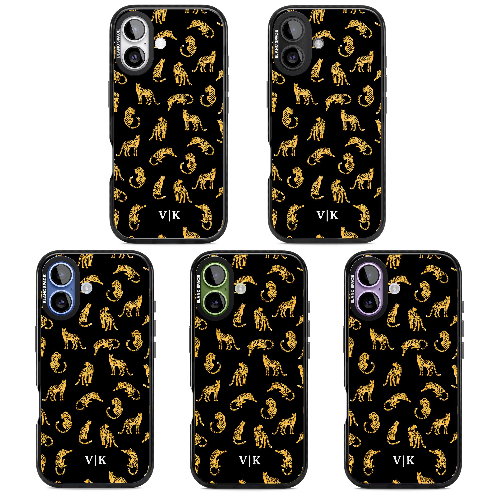 Personalised Gold Cheetah Pattern iPhone 17 Impact Black Phone Case APT Impact Protection