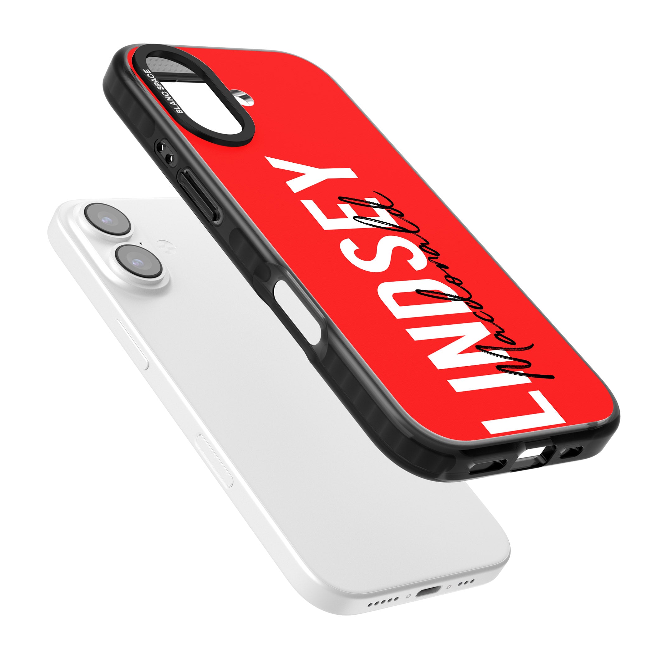 Personalised Bold Name: Red iPhone 17 Impact Black Phone Case Colours