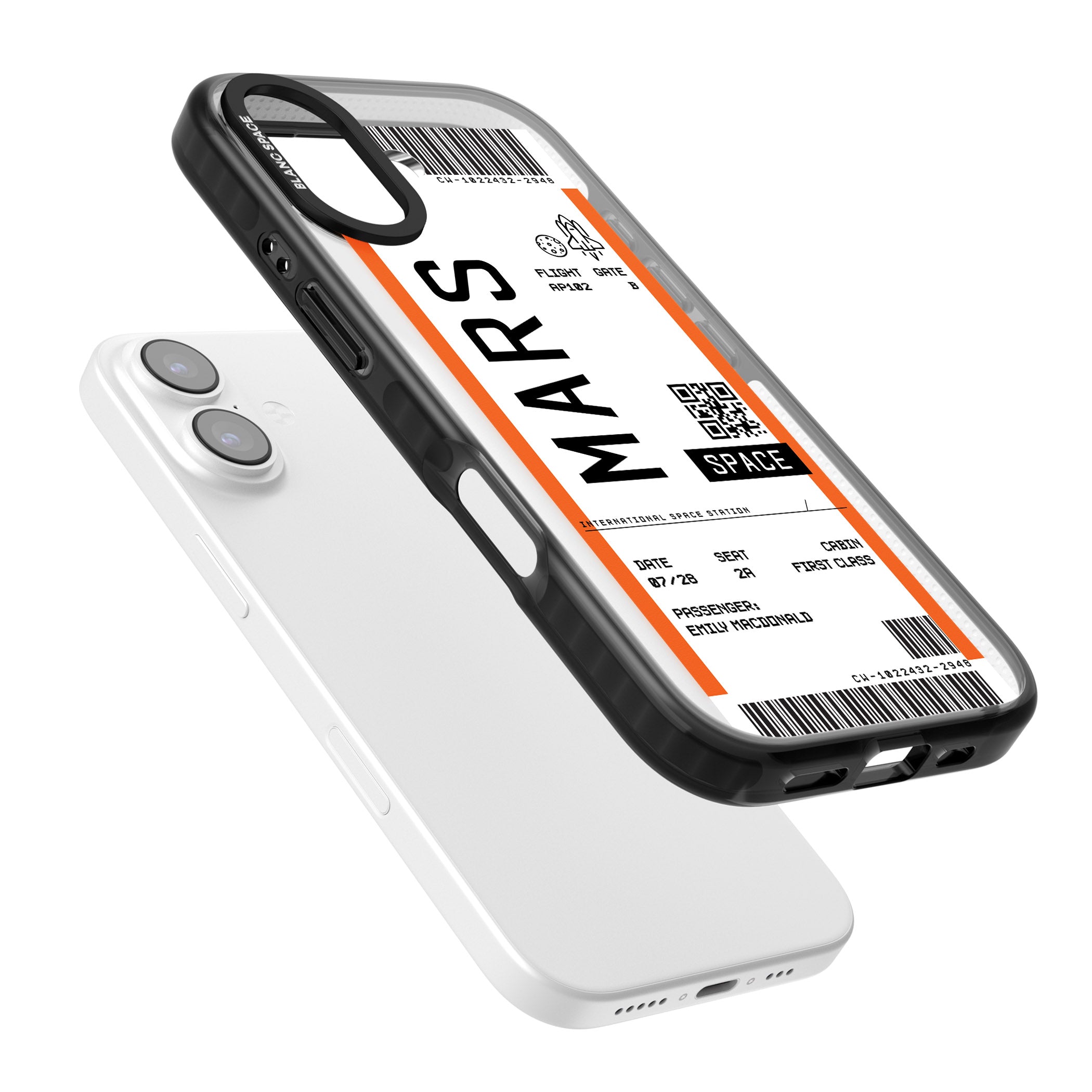 Personalised Mars Travel Ticket iPhone 17 Impact Black Phone Case Colours