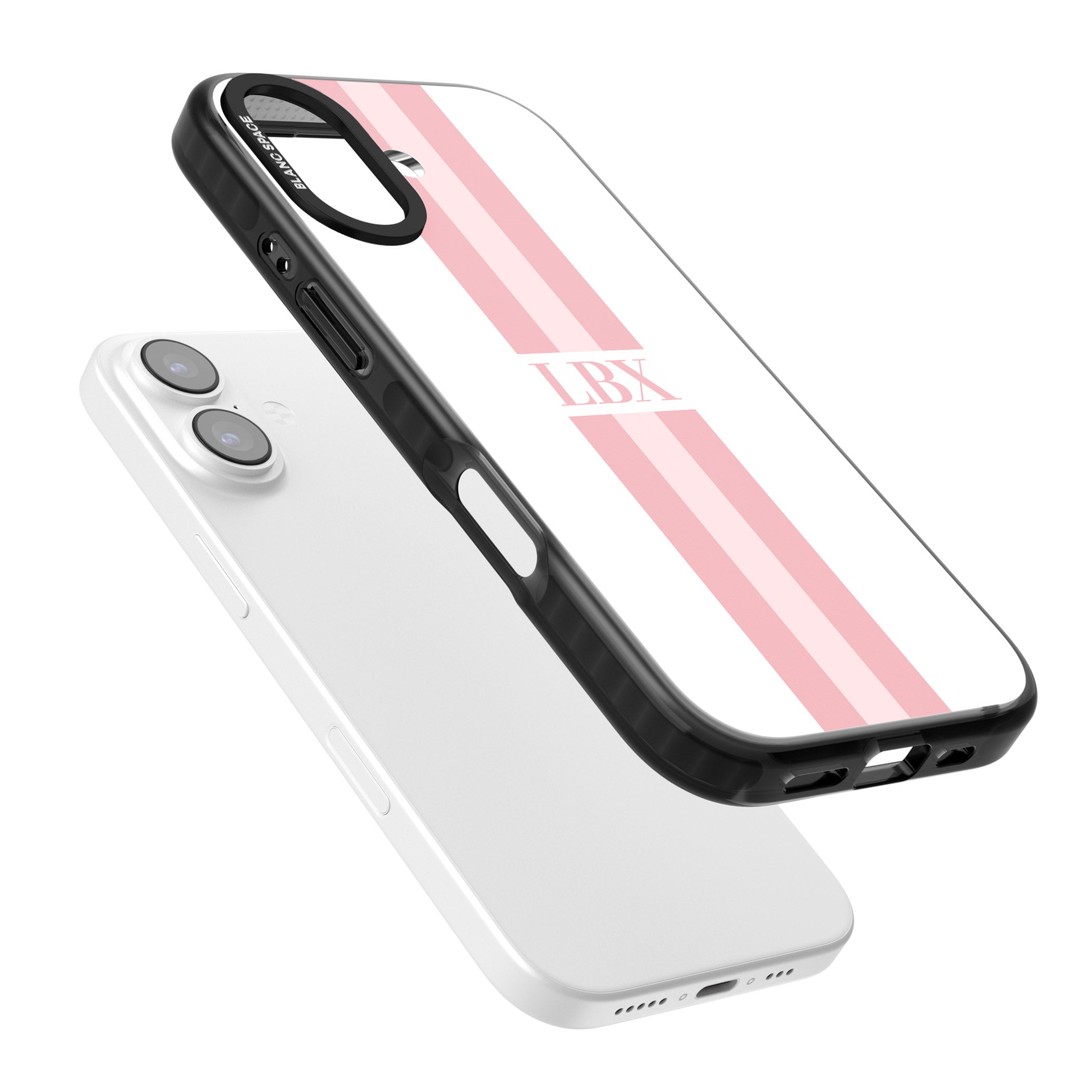 Personalised Minimal Pink Stripe iPhone 17 Impact Black Phone Case Colours