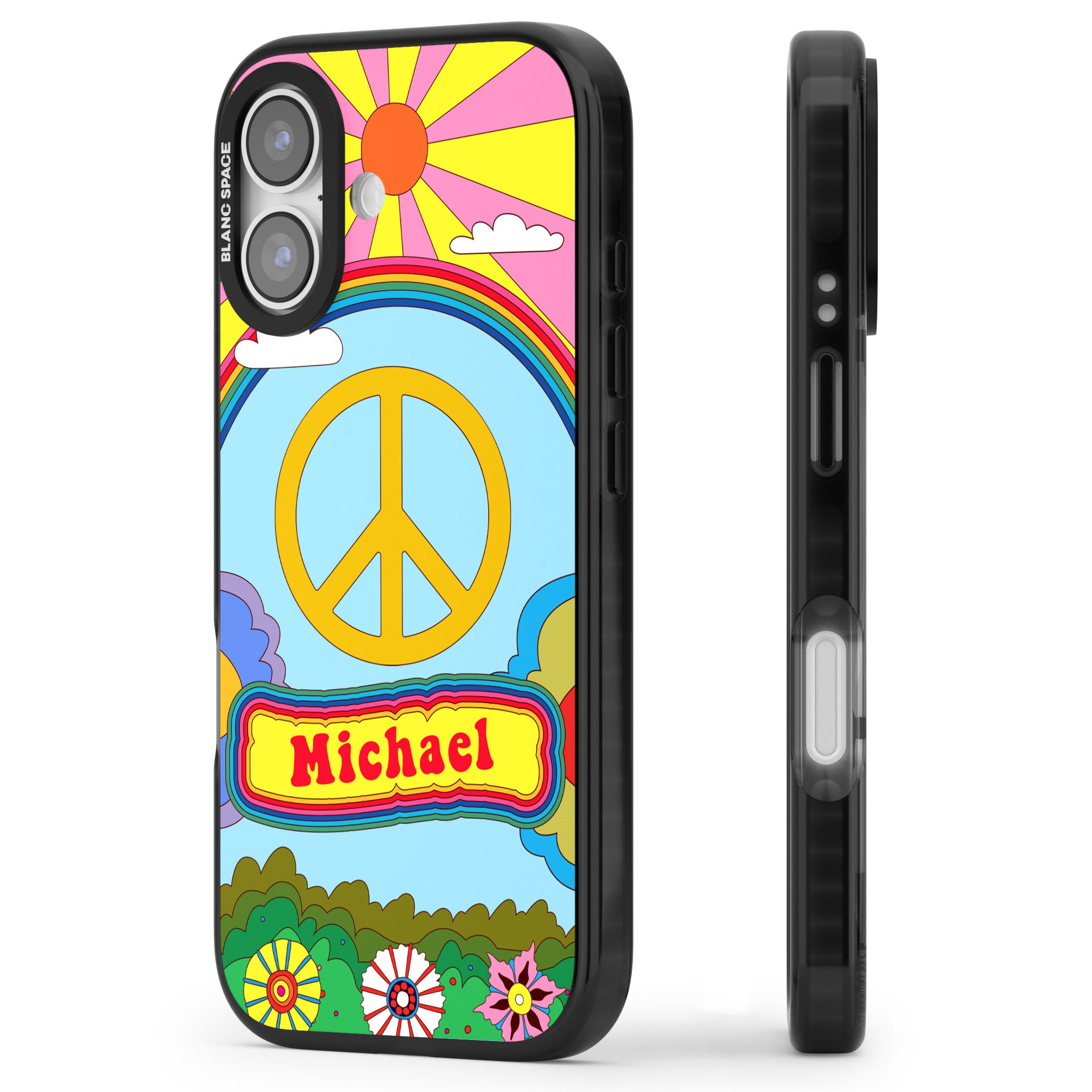 Personalised Happy Days iPhone 17 Impact Black Phone Case Side Profile