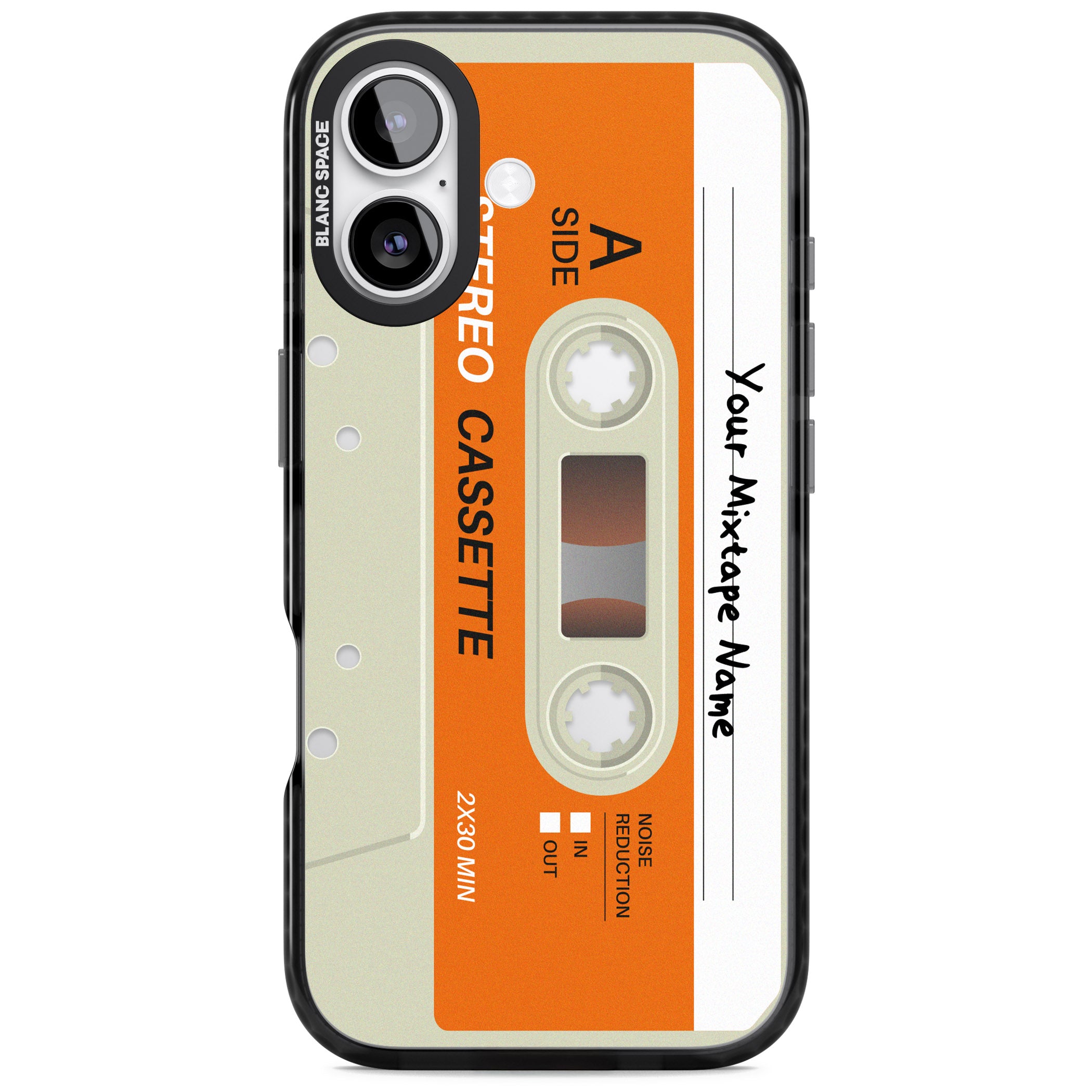 Personalised Retro Cassette Classic iPhone 17 Impact Black Phone Case