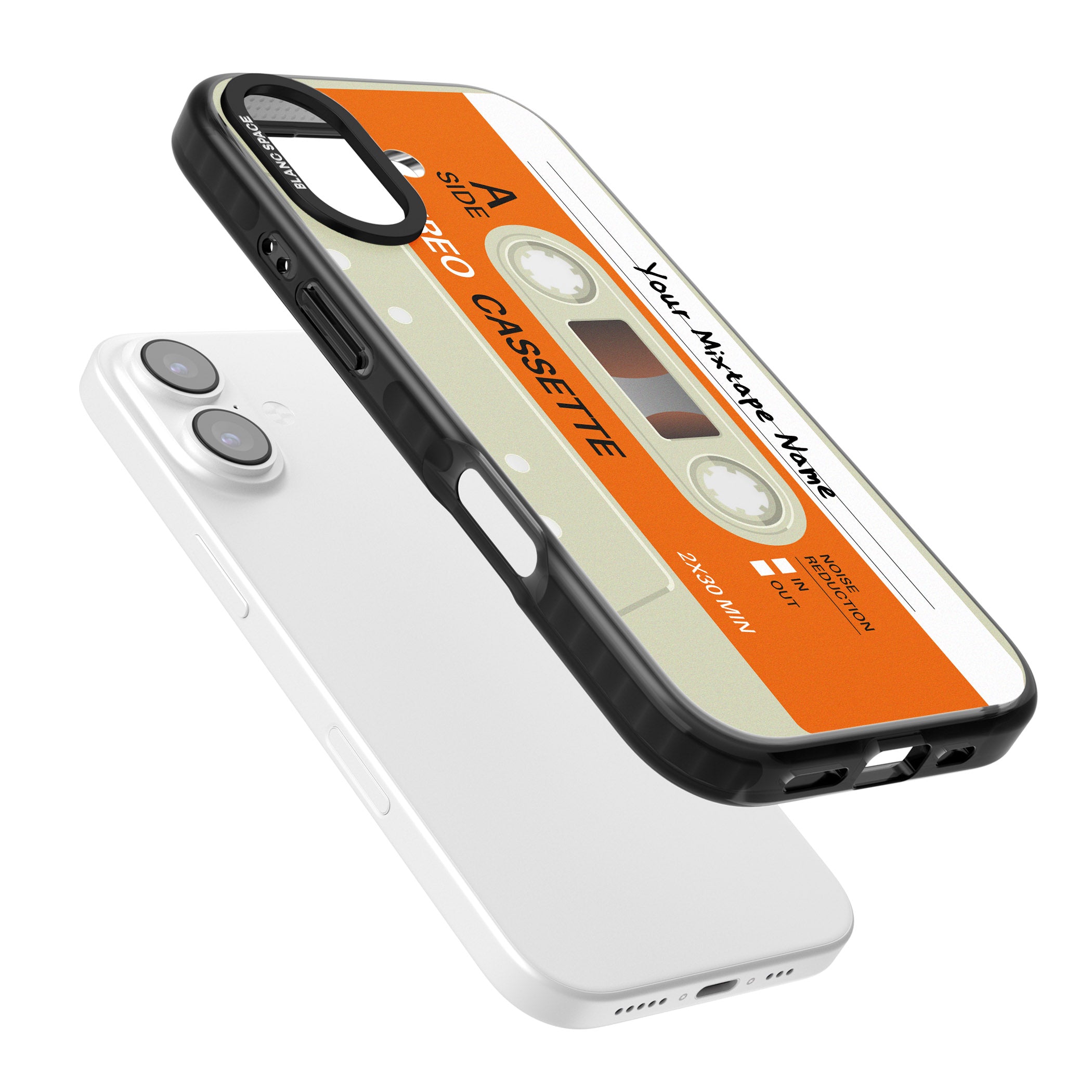 Personalised Retro Cassette Classic iPhone 17 Impact Black Phone Case Colours