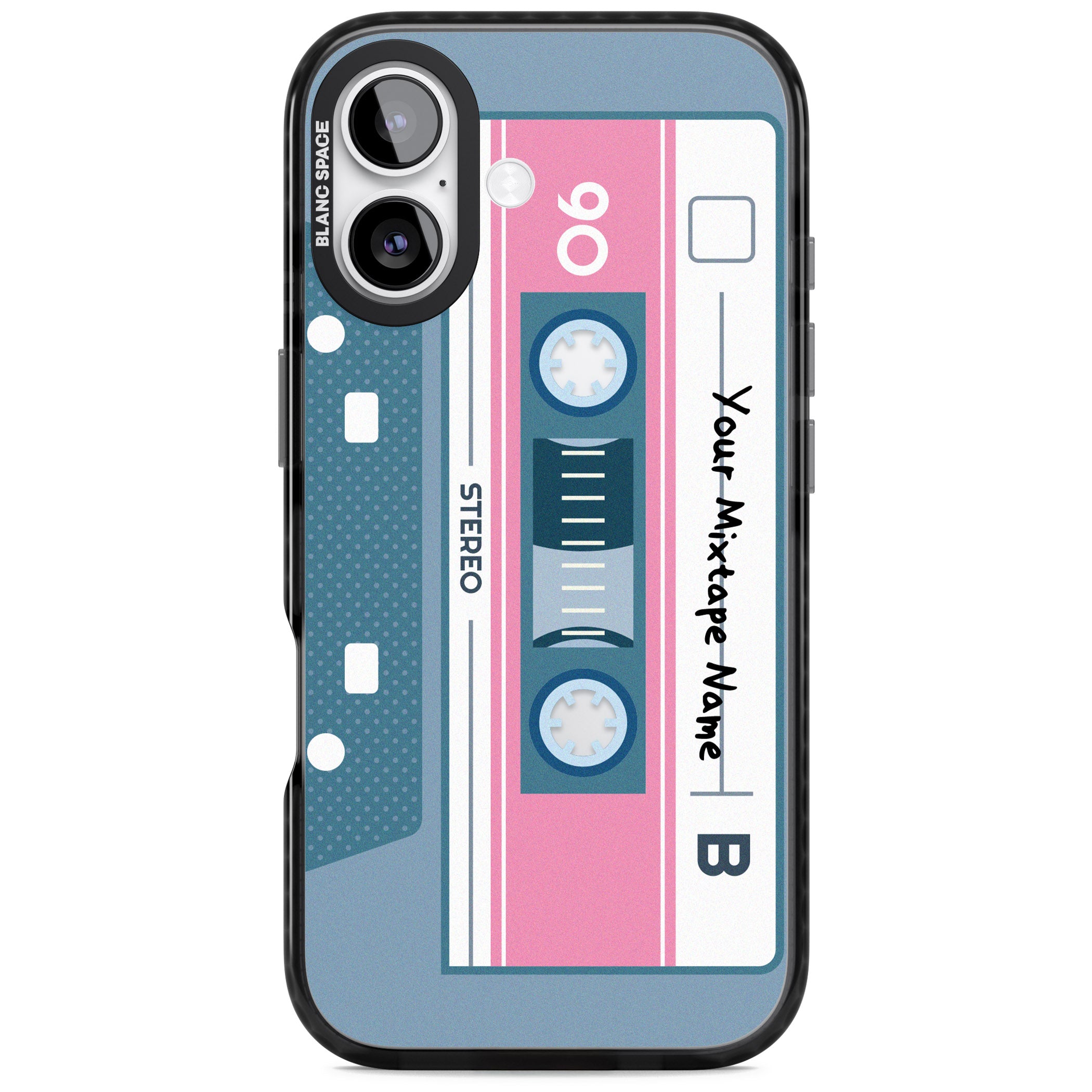 Personalised Retro Cassette Mixtape iPhone 17 Impact Black Phone Case