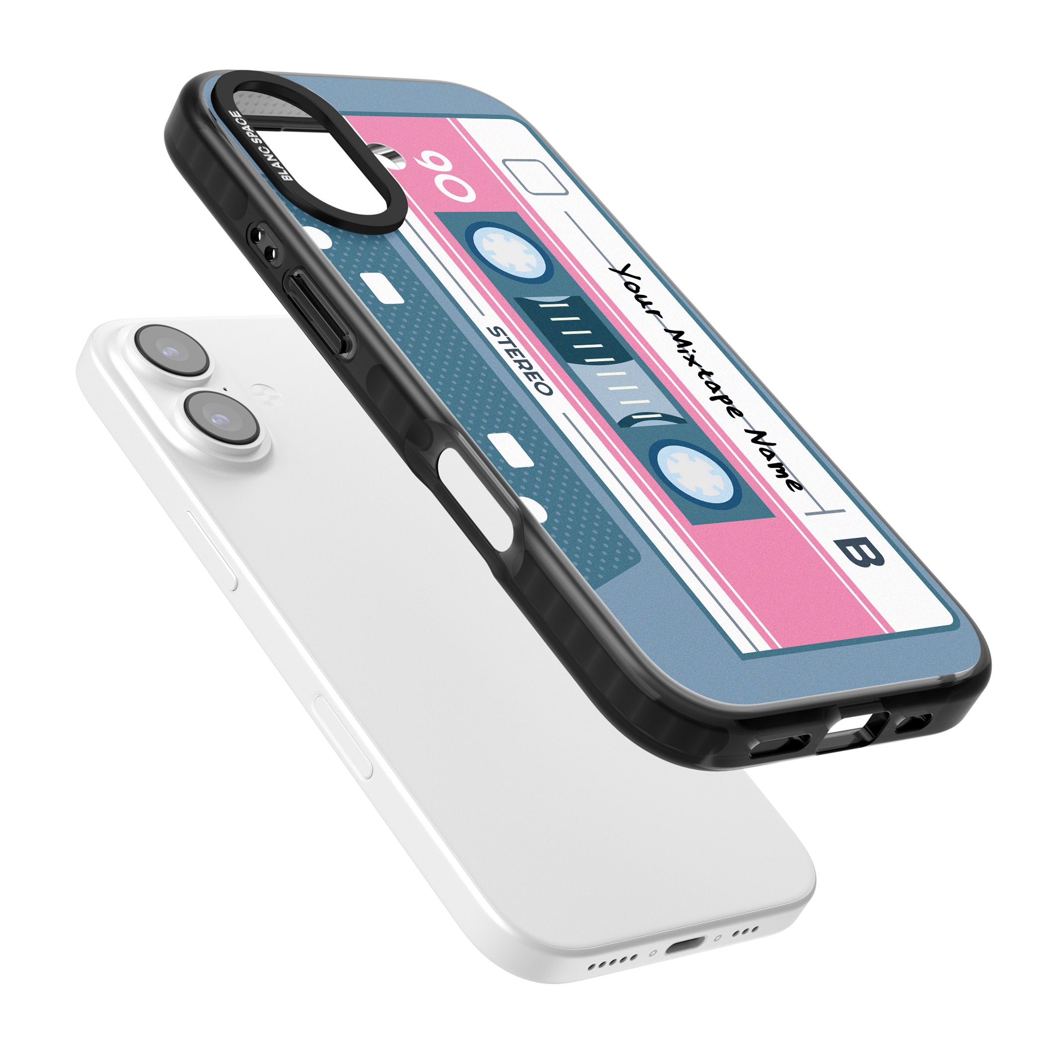 Personalised Retro Cassette Mixtape iPhone 17 Impact Black Phone Case Colours