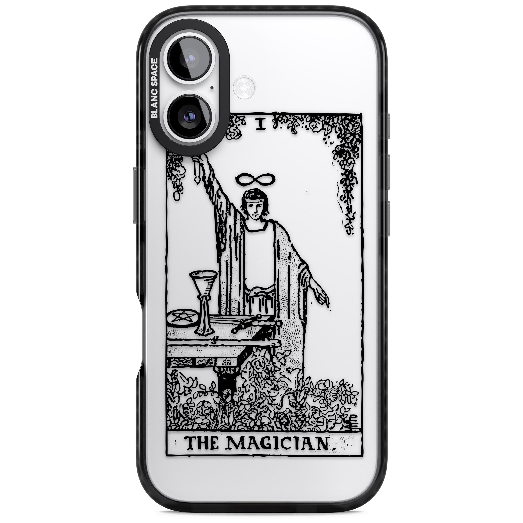 Personalised The Magician Tarot Transparent iPhone 17 Impact Black Phone Case