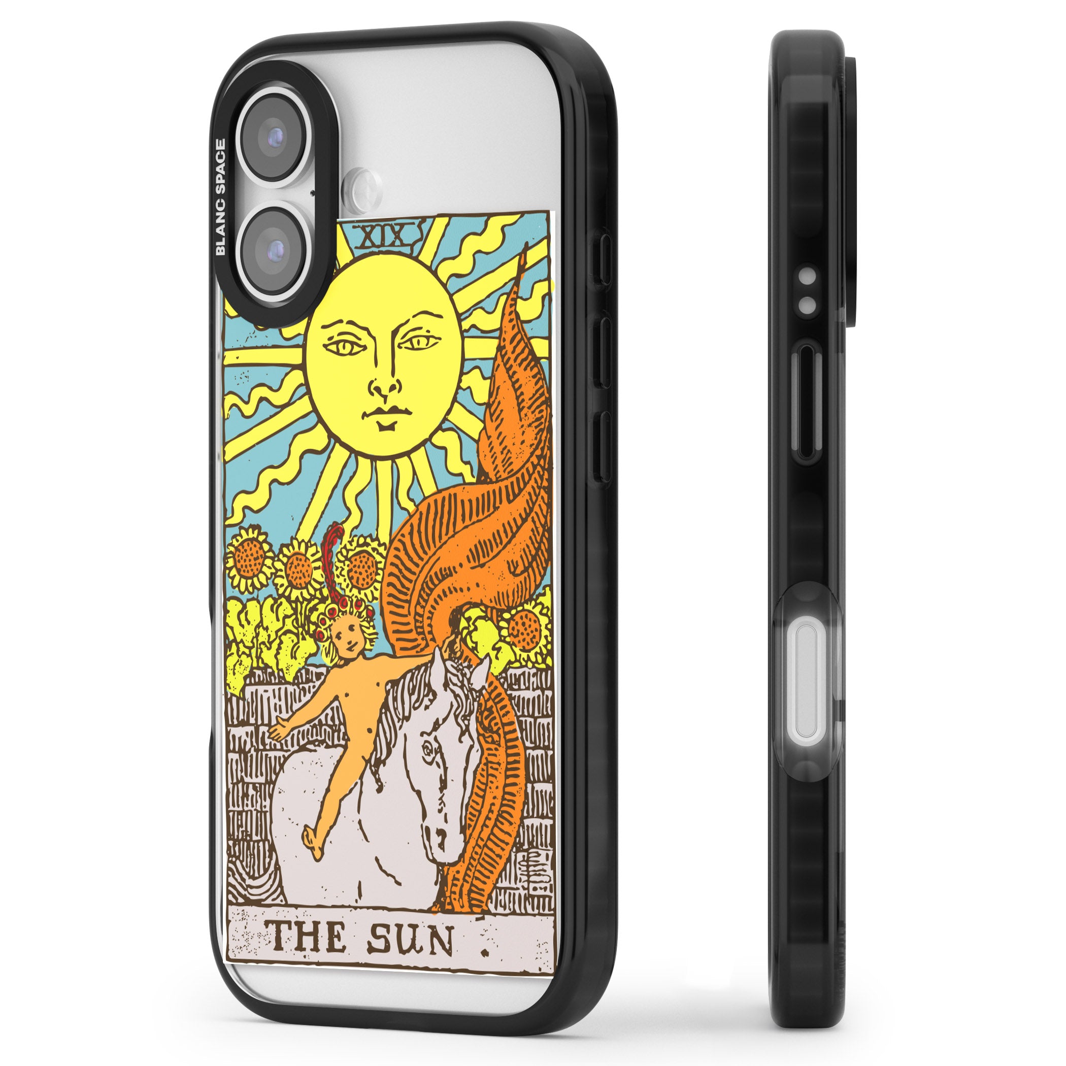 Personalised The Sun Tarot Card (Color) iPhone 17 Impact Black Phone Case Side Profile