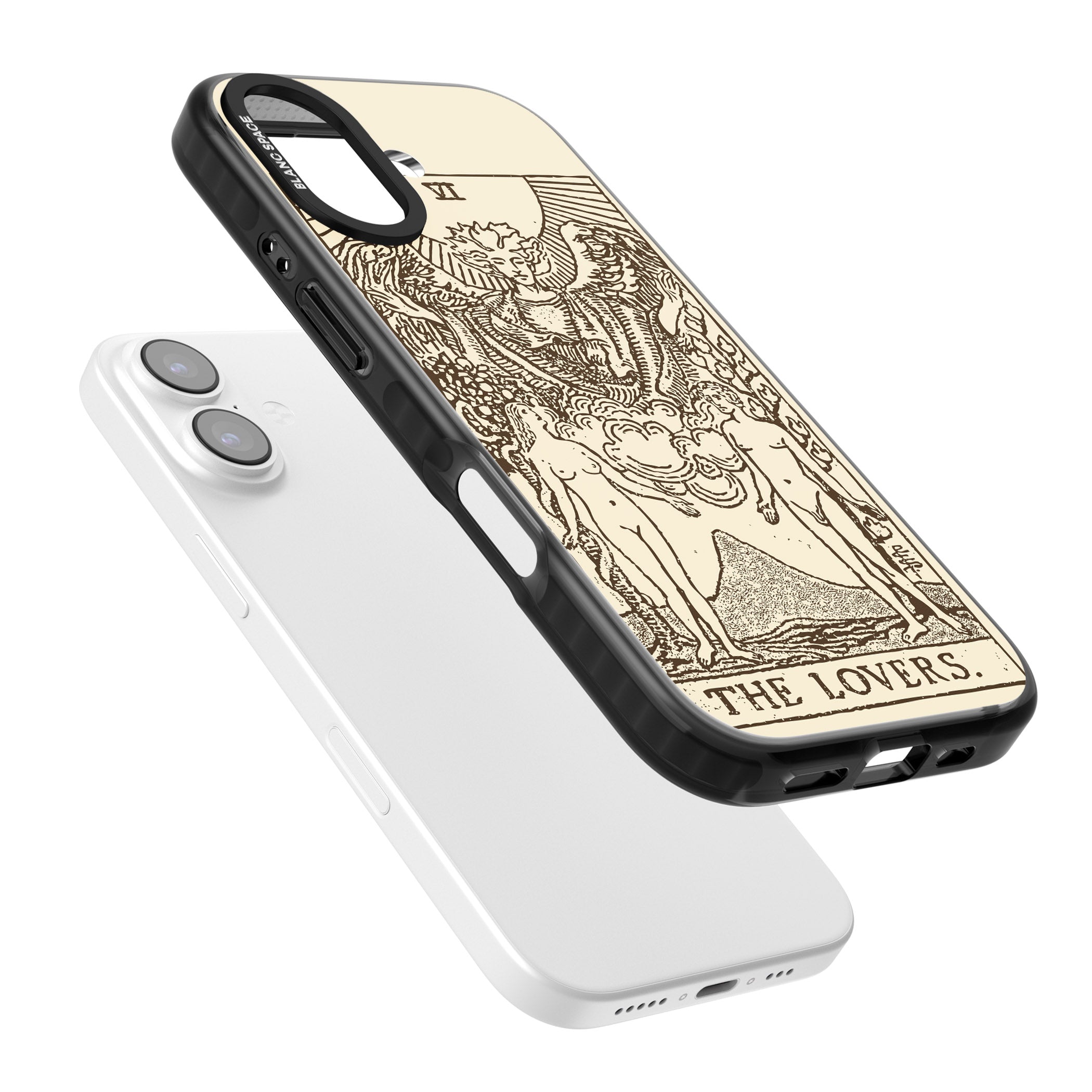 Personalised The Lovers Tarot Card (Cream) iPhone 17 Impact Black Phone Case Colours