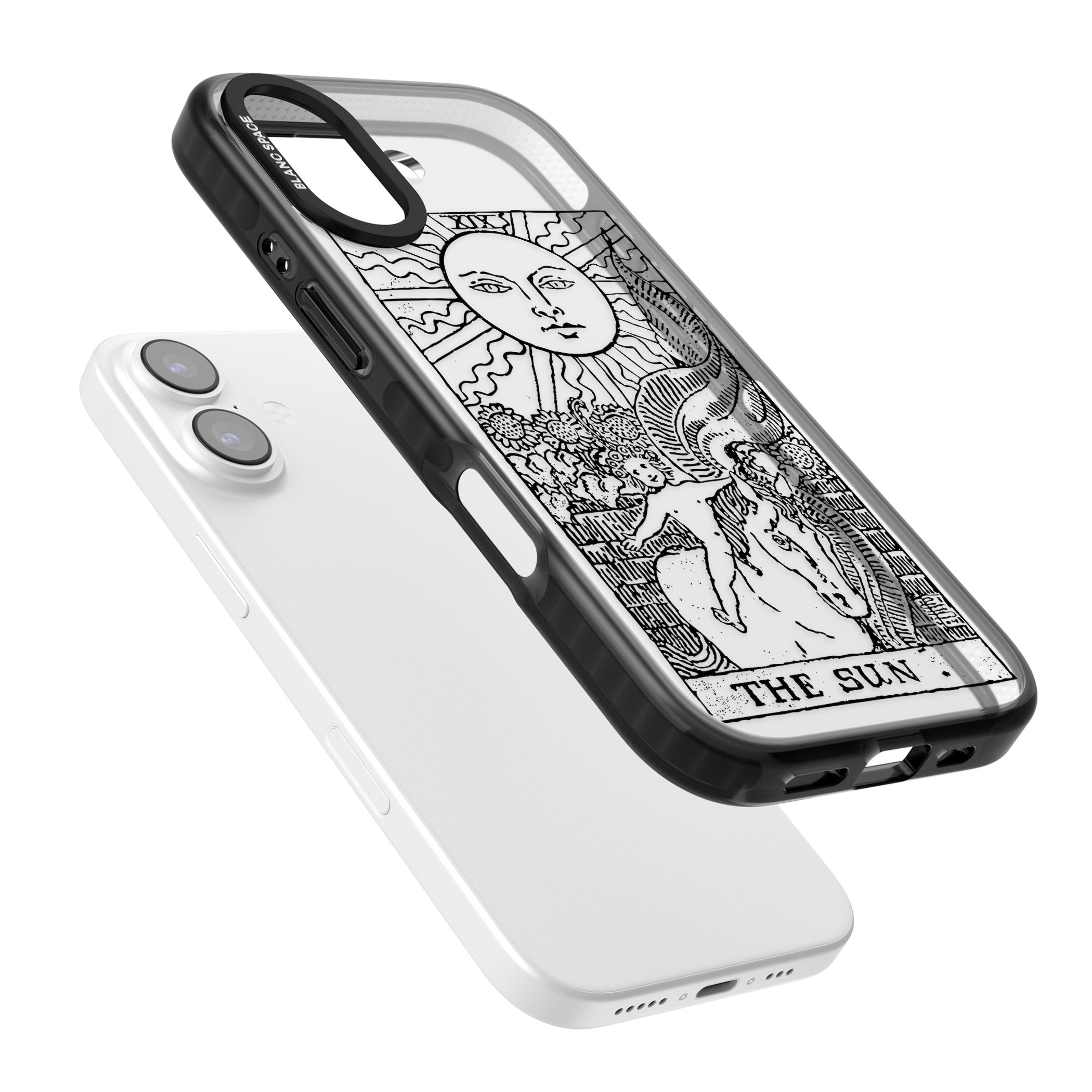 Personalised The Sun Tarot Card (Clear) iPhone 17 Impact Black Phone Case Colours