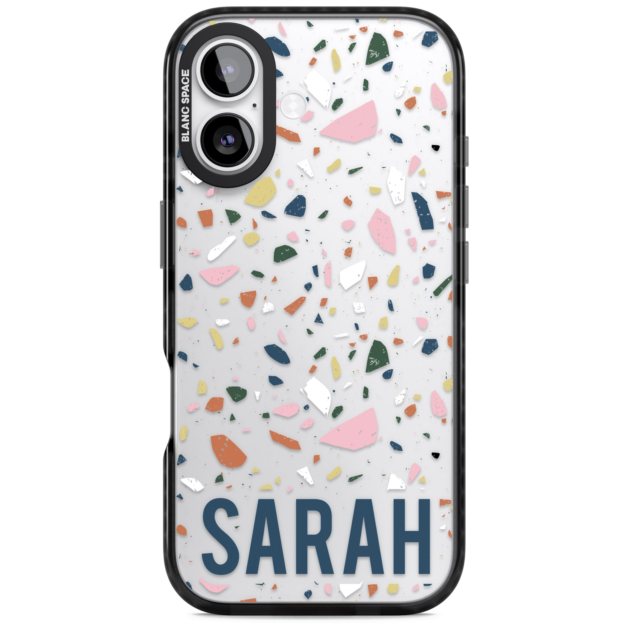 Personalised Terrazzo iPhone 17 Impact Black Phone Case