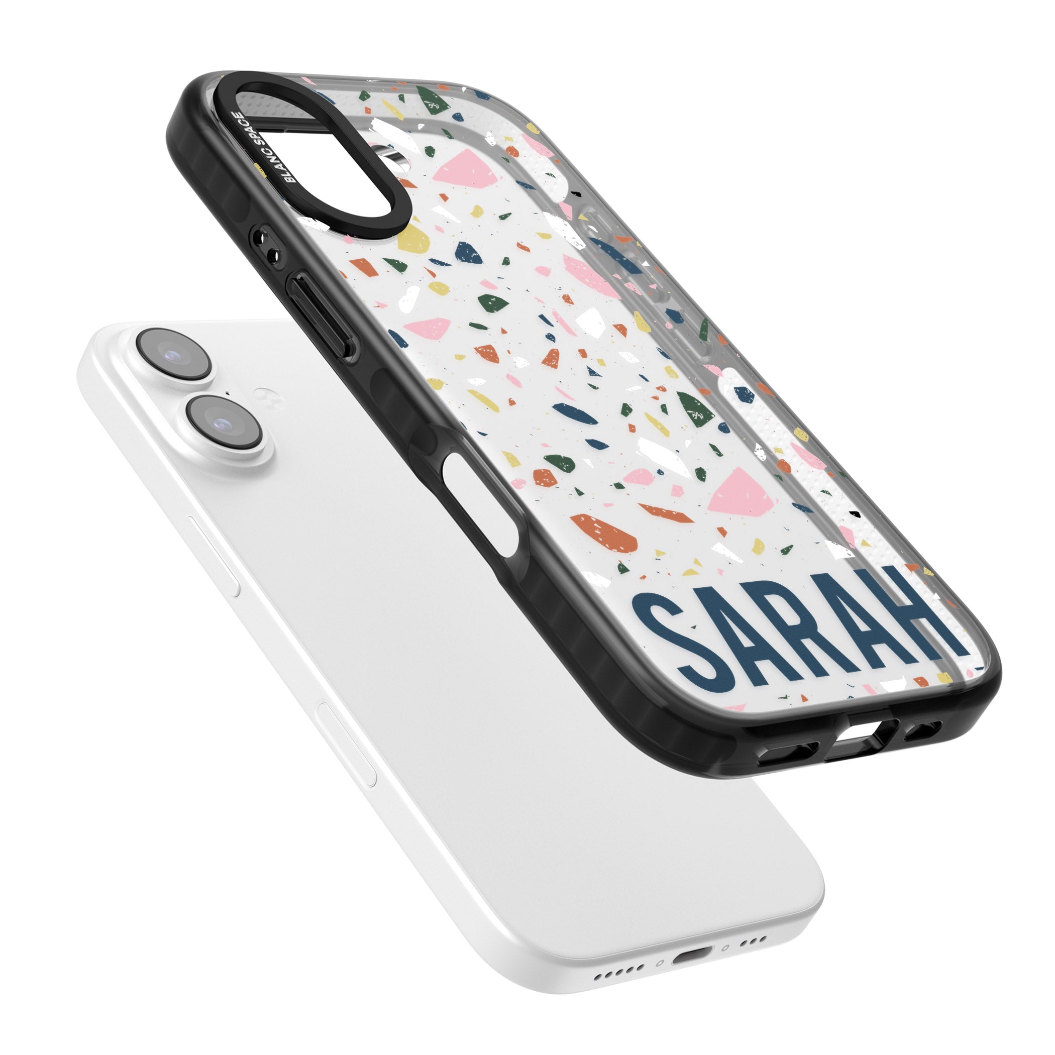 Personalised Terrazzo iPhone 17 Impact Black Phone Case Colours