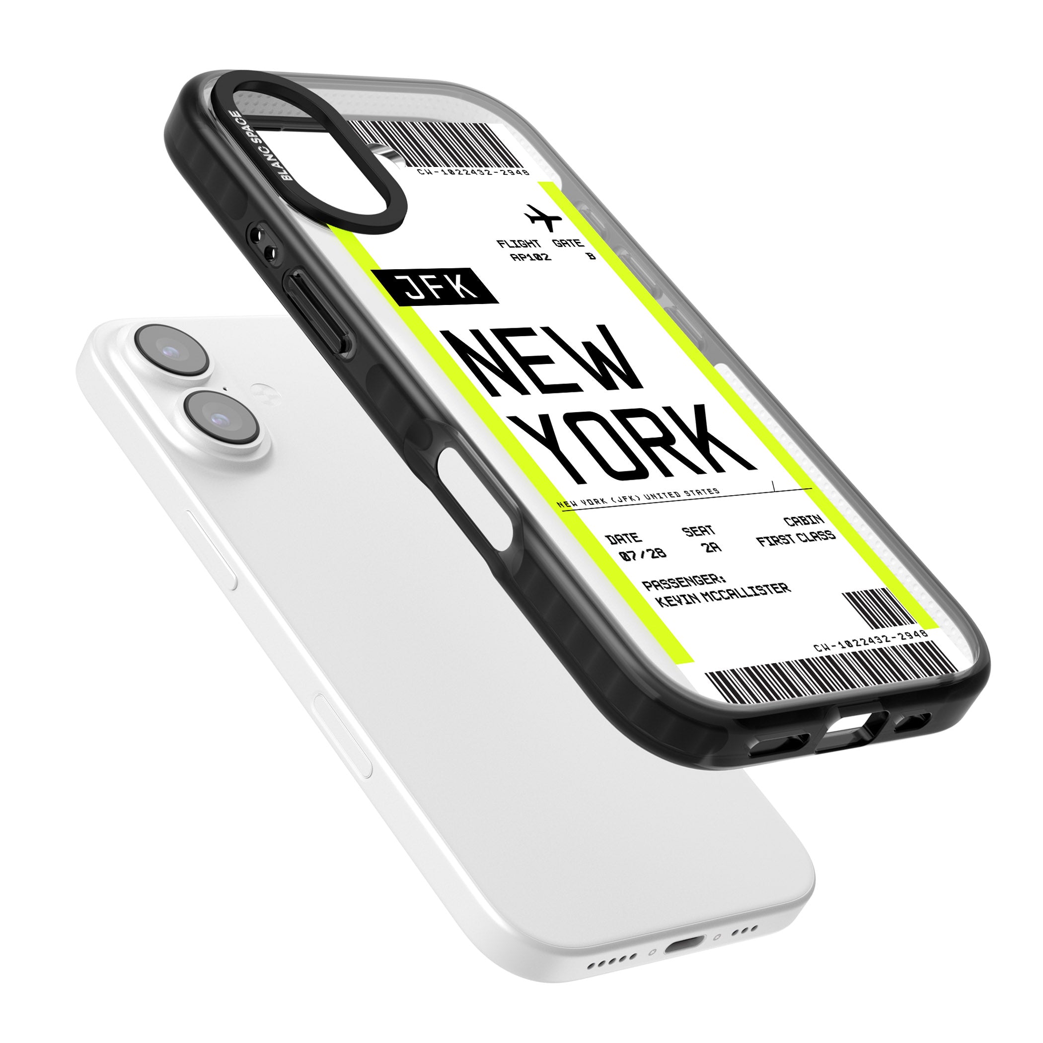 Personalised New York Boarding Pass iPhone 17 Impact Black Phone Case Colours