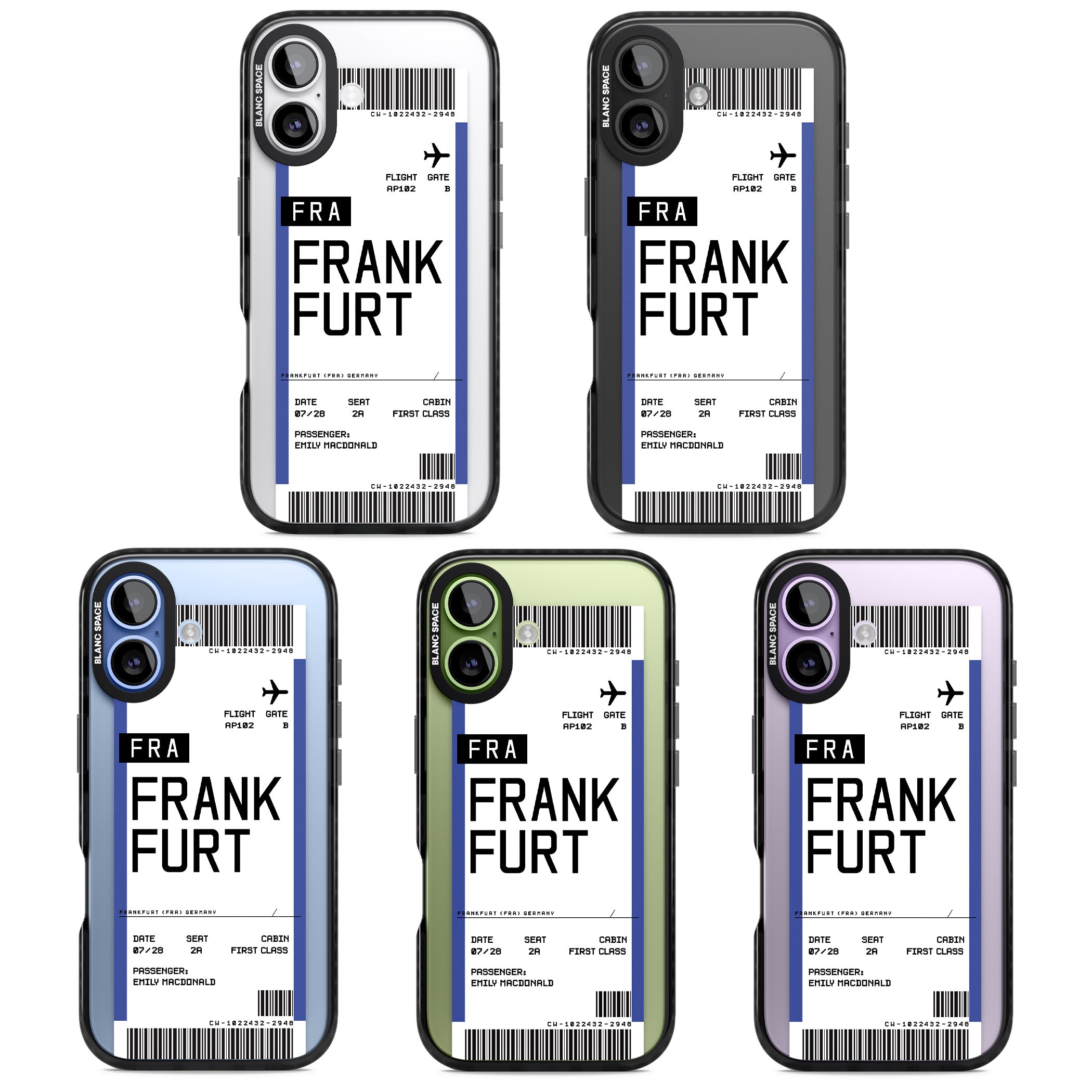 Personalised Frankfurt Boarding Pass iPhone 17 Impact Black Phone Case APT Impact Protection