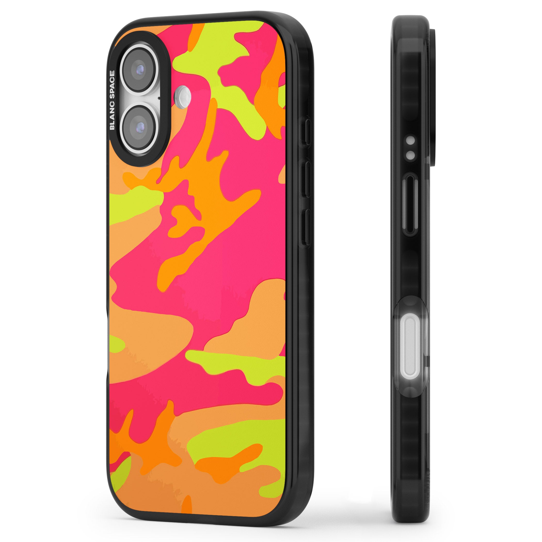 Neon Camo iPhone 17 Impact Black Phone Case Side Profile