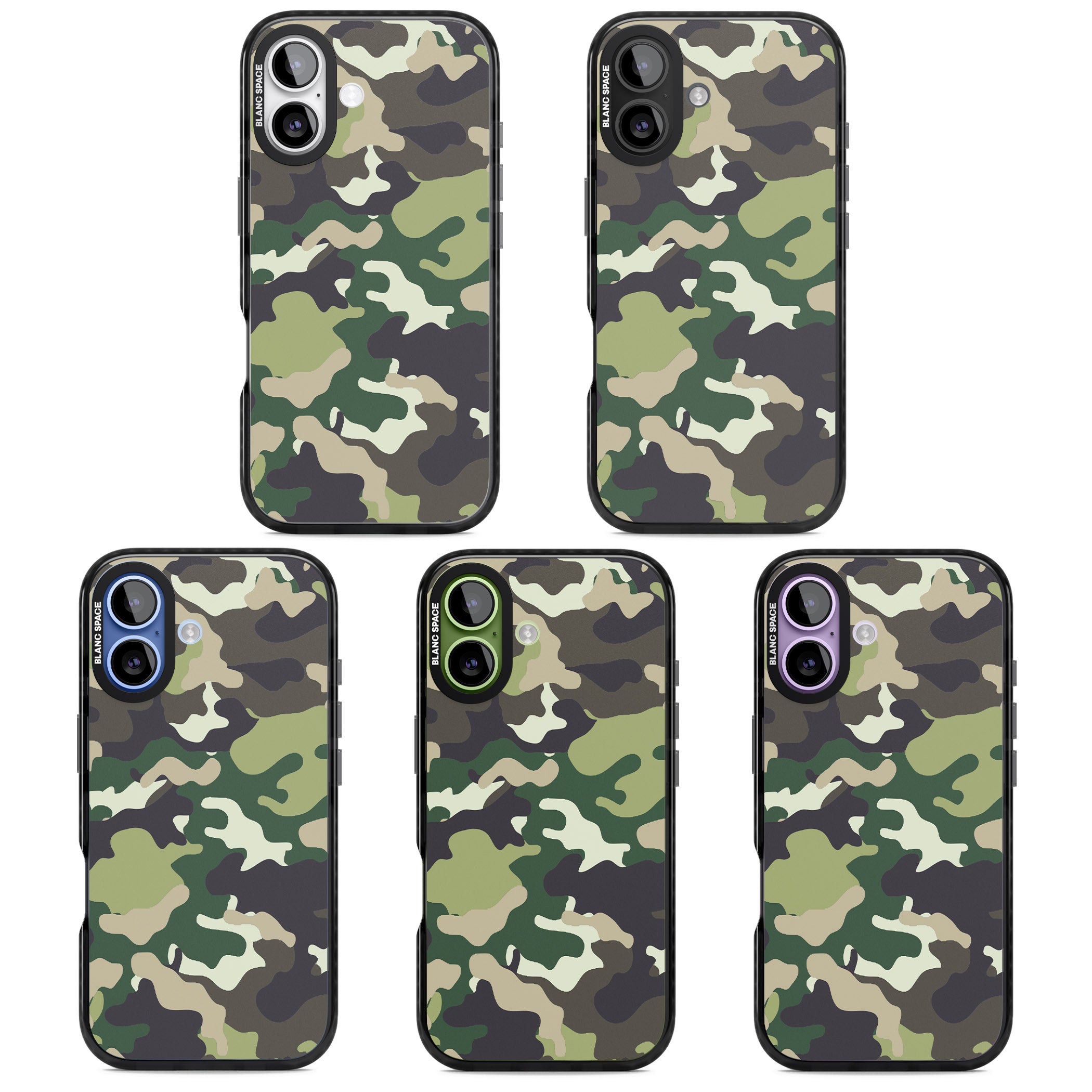Green Camo iPhone 17 Impact Black Phone Case APT Impact Protection