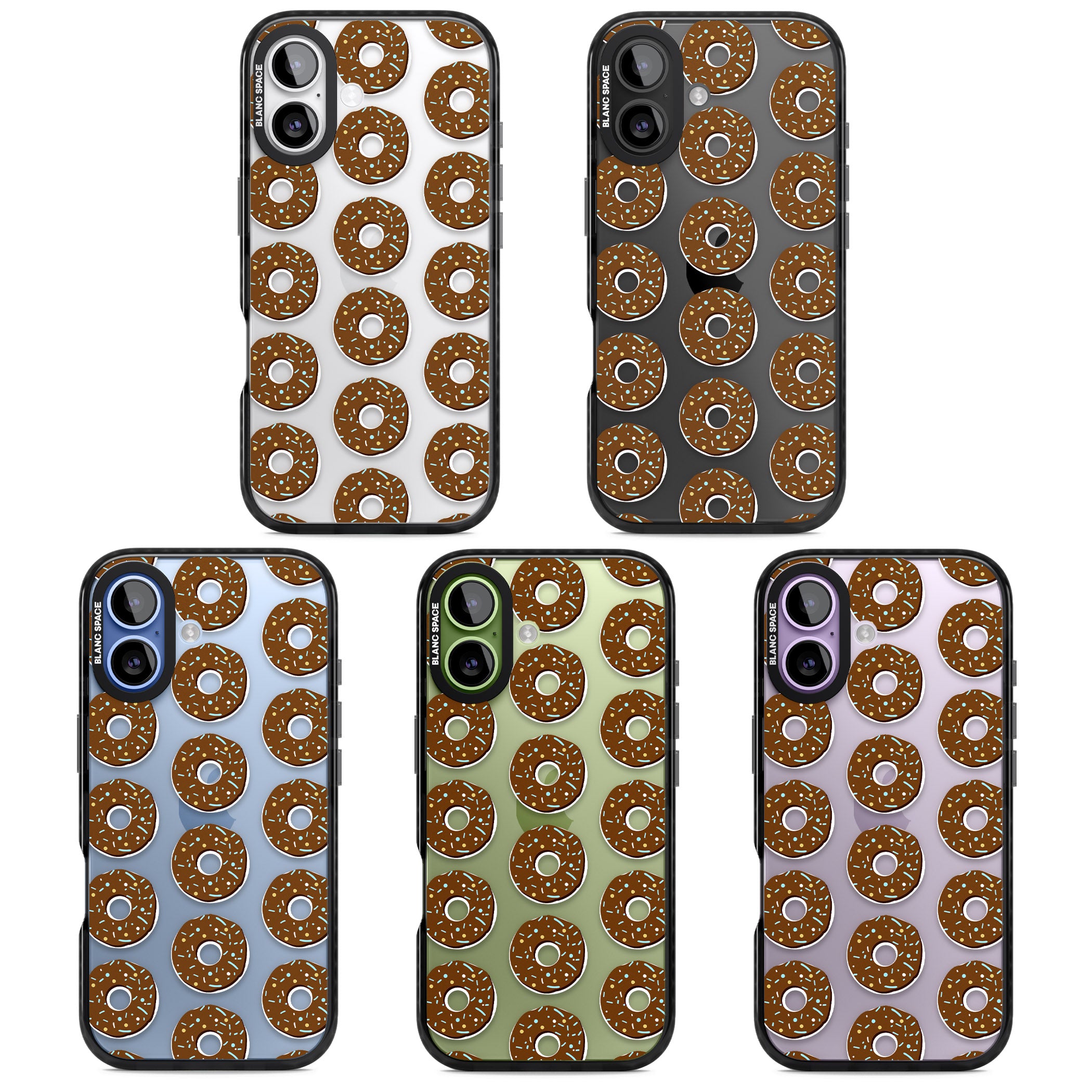 Chocolate Donut Pattern iPhone 17 Impact Black Phone Case APT Impact Protection