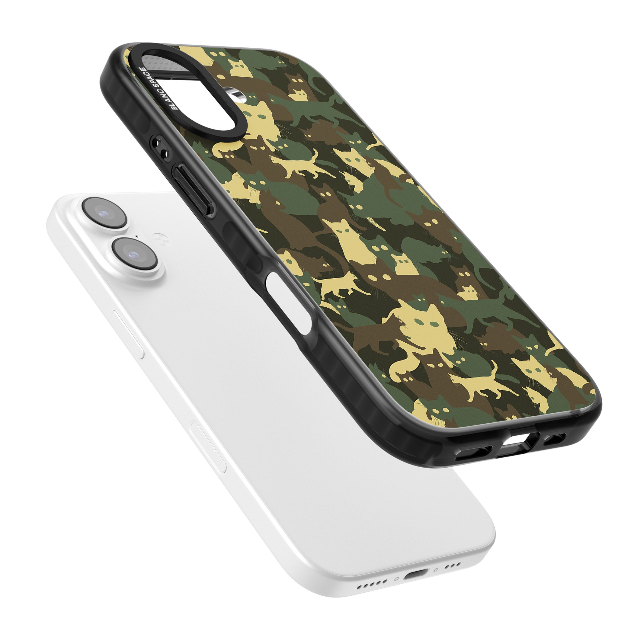 Forest Cat Camo iPhone 17 Impact Black Phone Case Colours