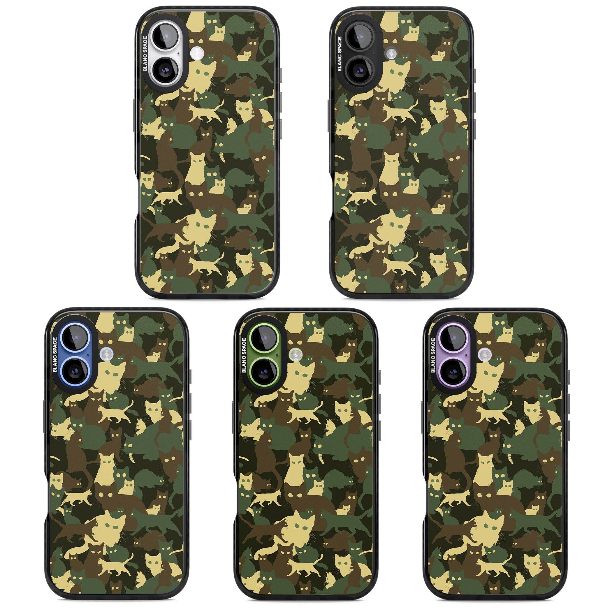 Forest Cat Camo iPhone 17 Impact Black Phone Case APT Impact Protection