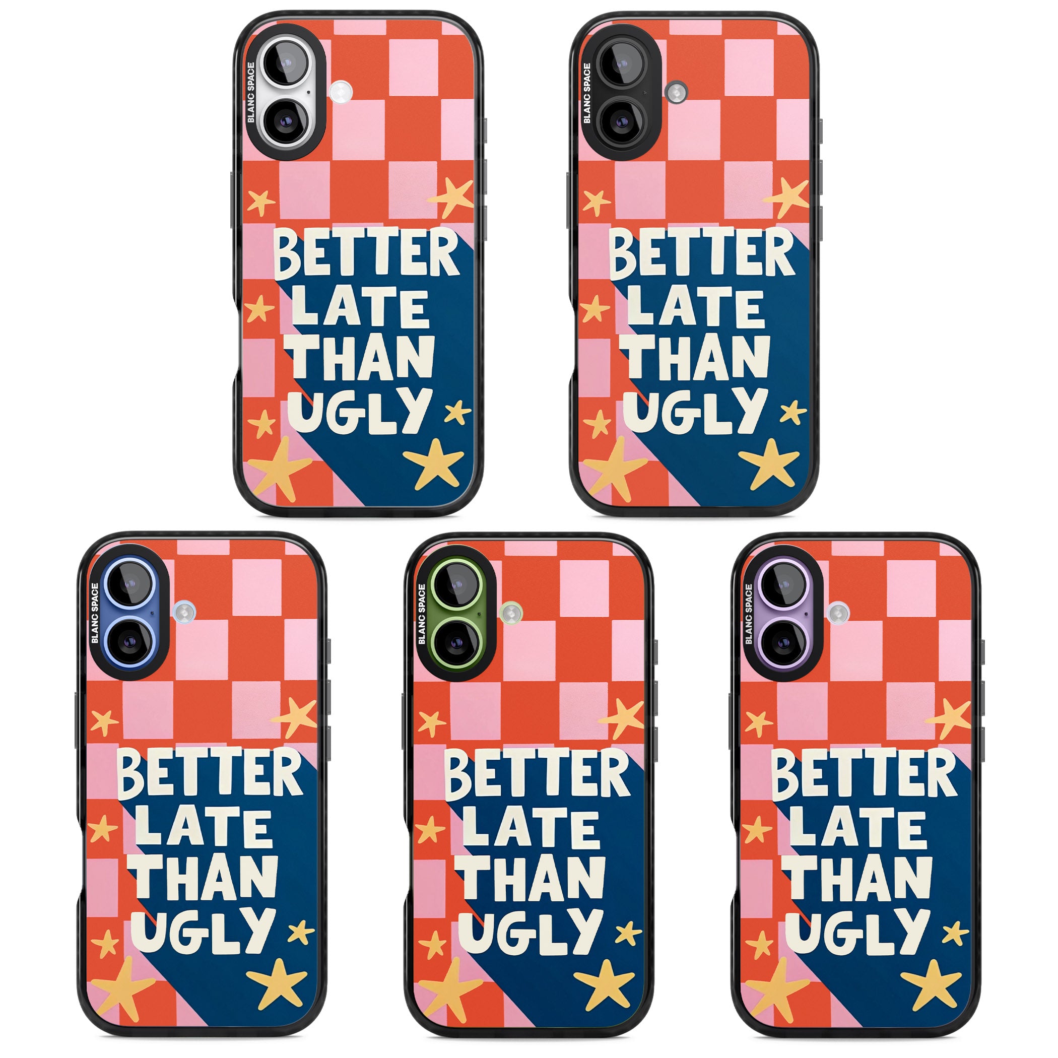 Better Late Than Ugly iPhone 17 Impact Black Phone Case APT Impact Protection