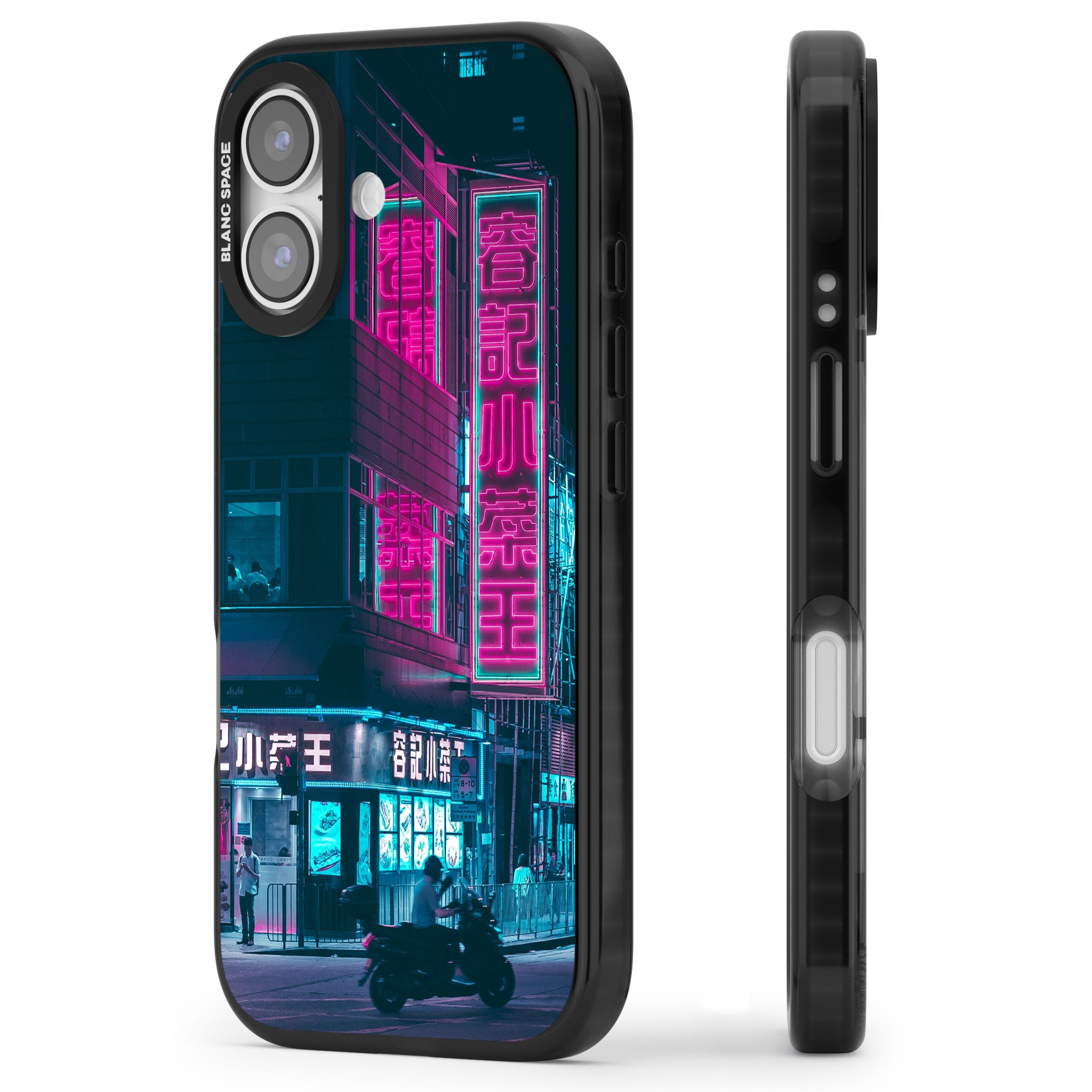 Neon City Ride iPhone 17 Impact Black Phone Case Side Profile