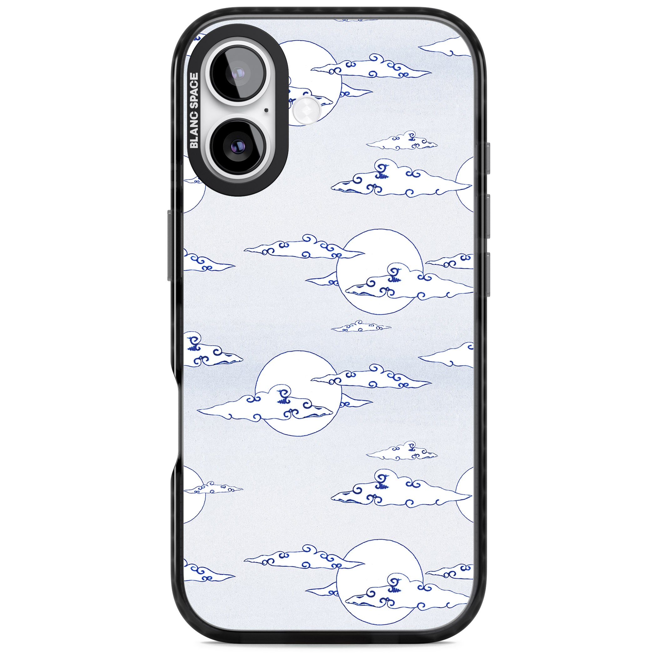 Moon & Clouds iPhone 17 Impact Black Phone Case