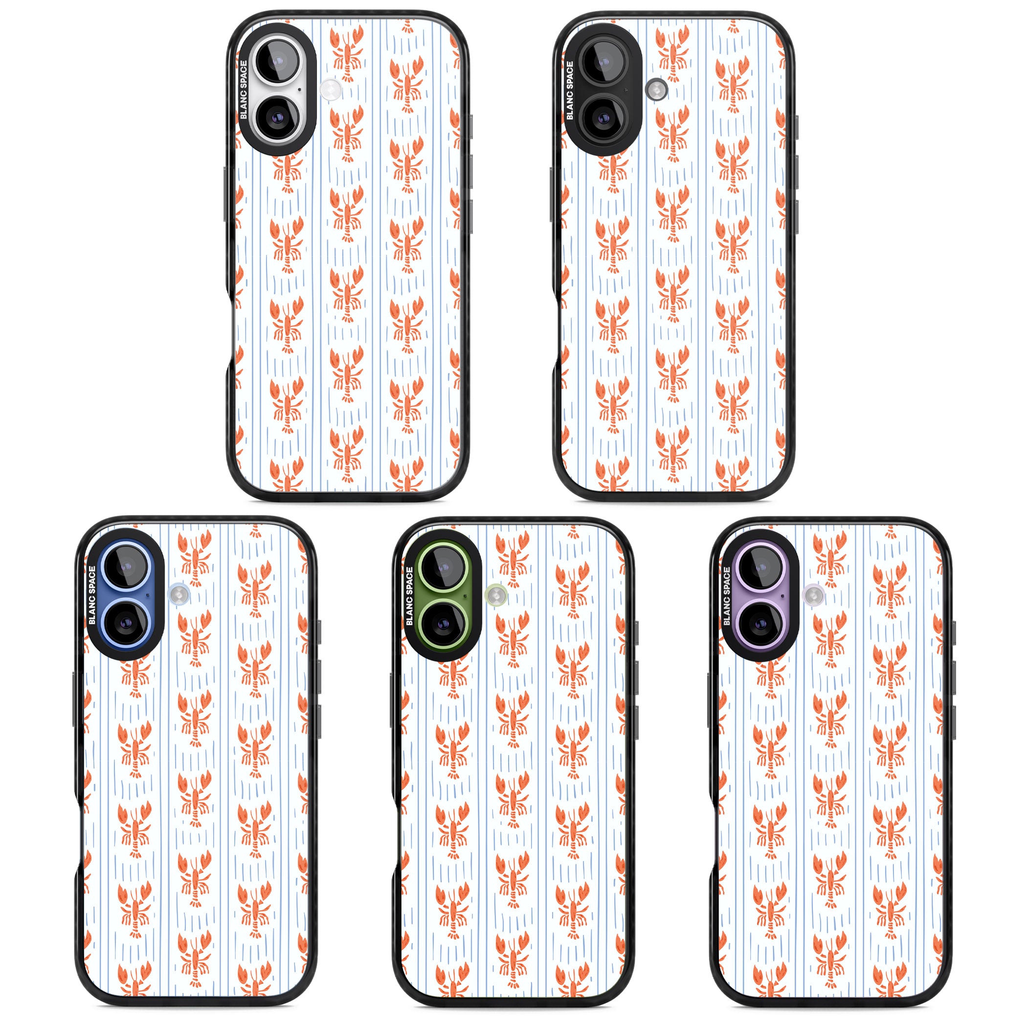 Lobster Stripes iPhone 17 Impact Black Phone Case APT Impact Protection