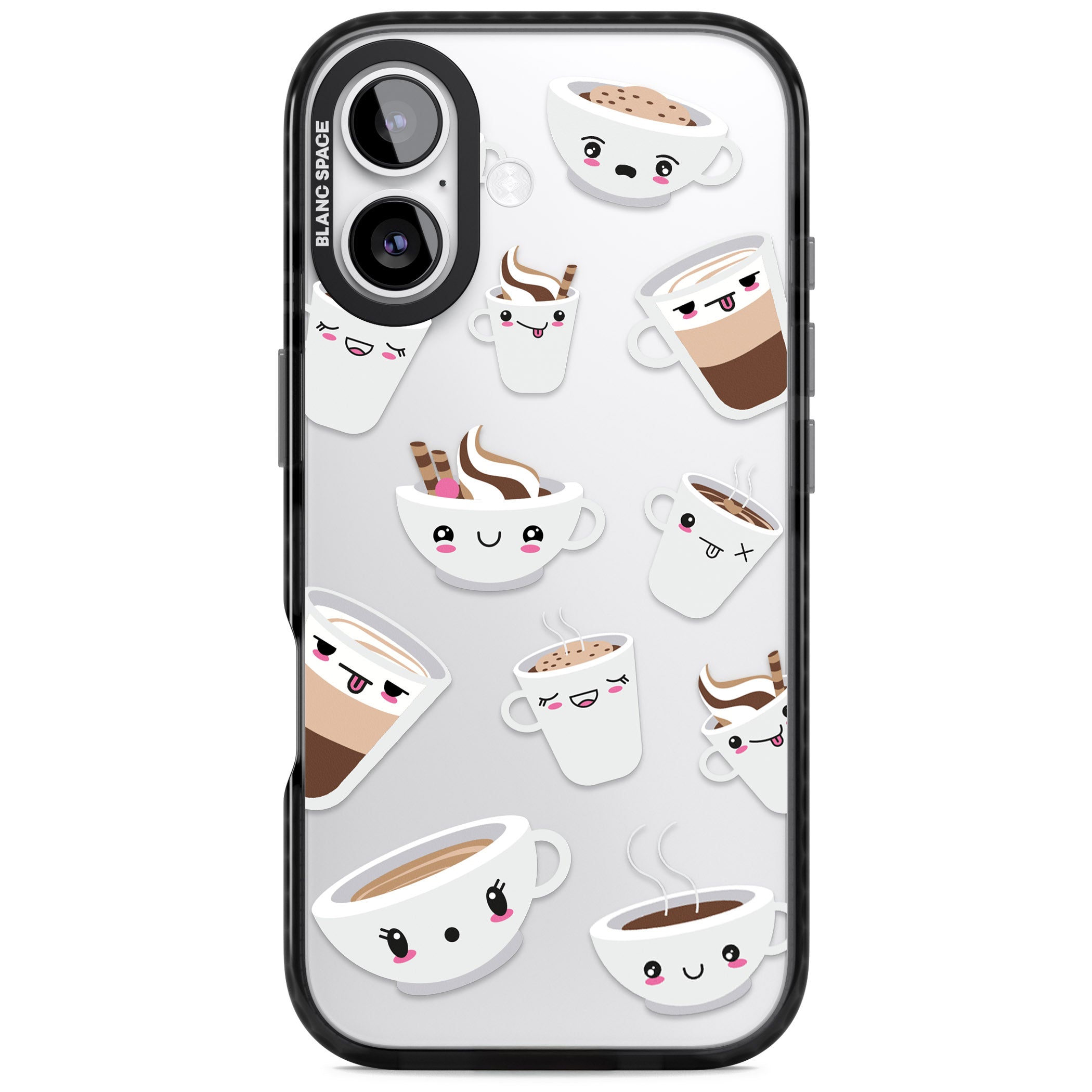 Coffee Faces iPhone 17 Impact Black Phone Case
