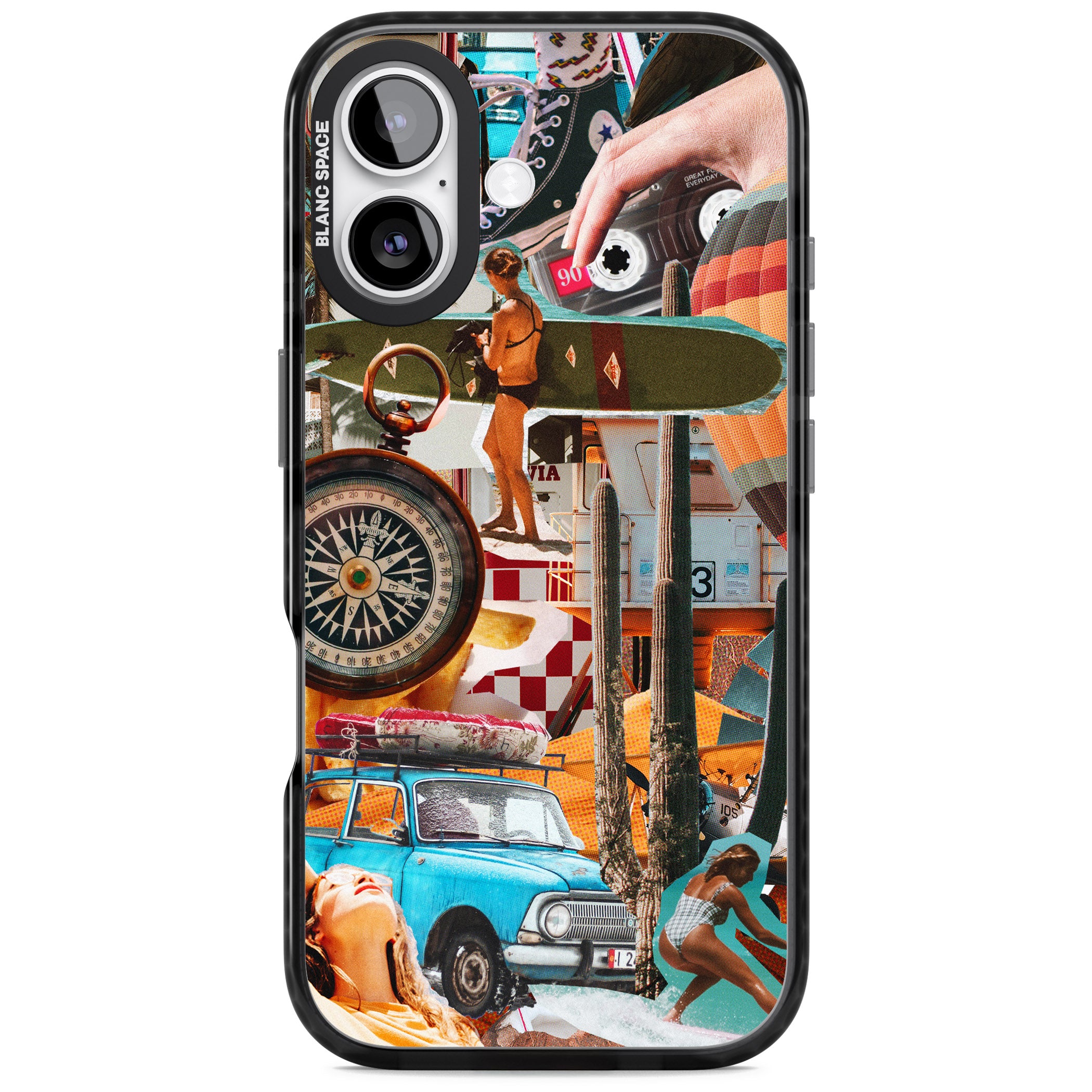 Vintage Collage: Road Trip iPhone 17 Impact Black Phone Case