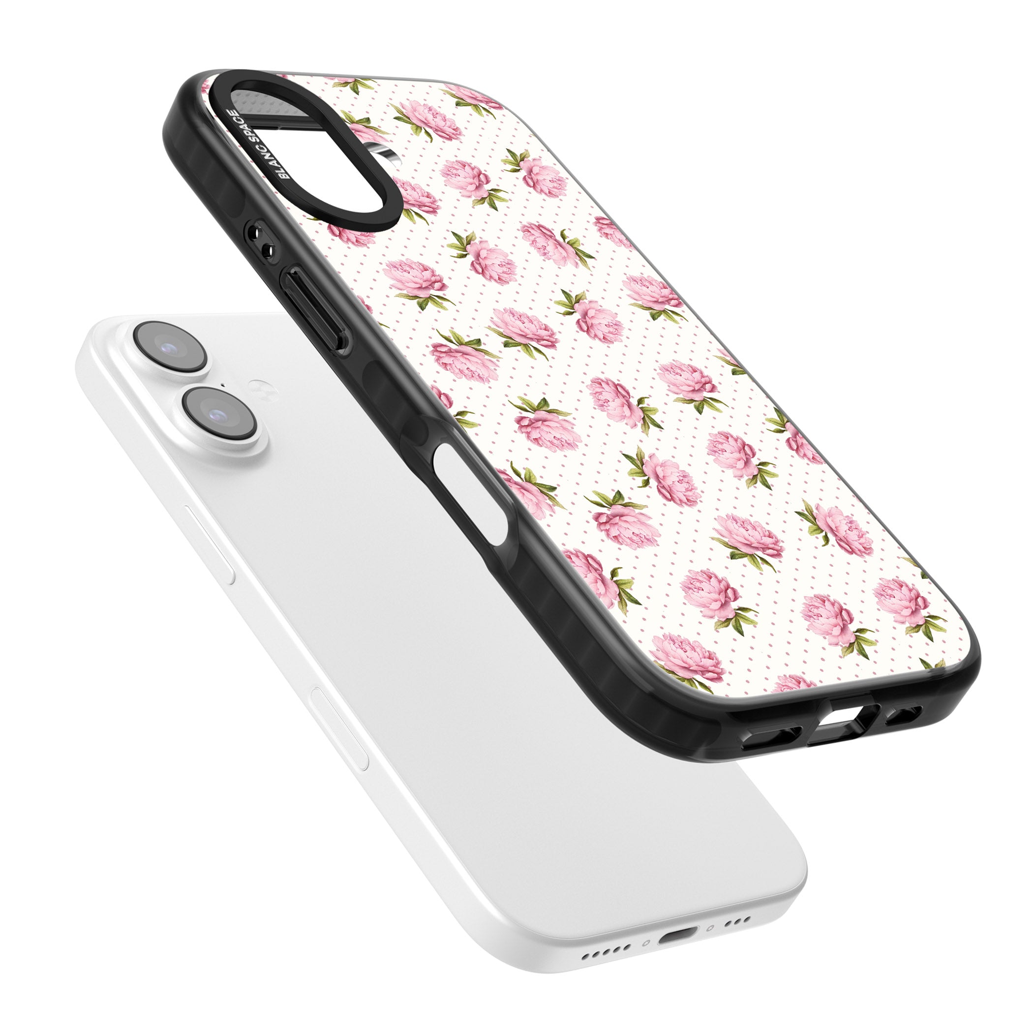 Soft Peonies iPhone 17 Impact Black Phone Case Colours