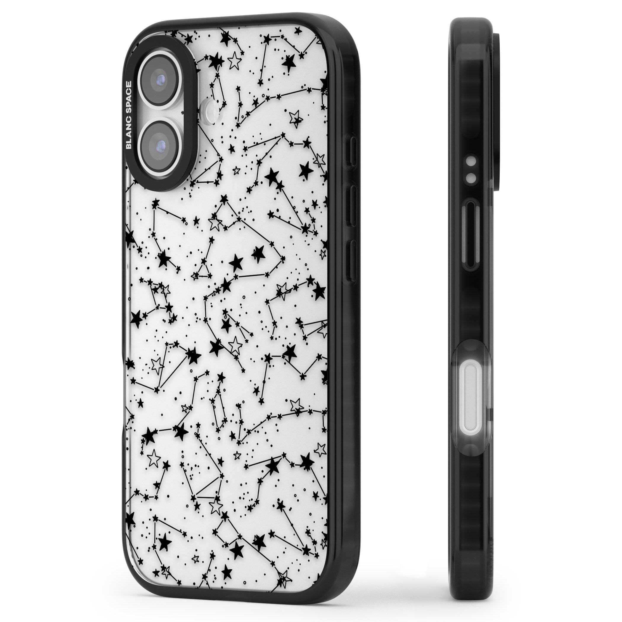 Midnight Constellations iPhone 17 Impact Black Phone Case Side Profile