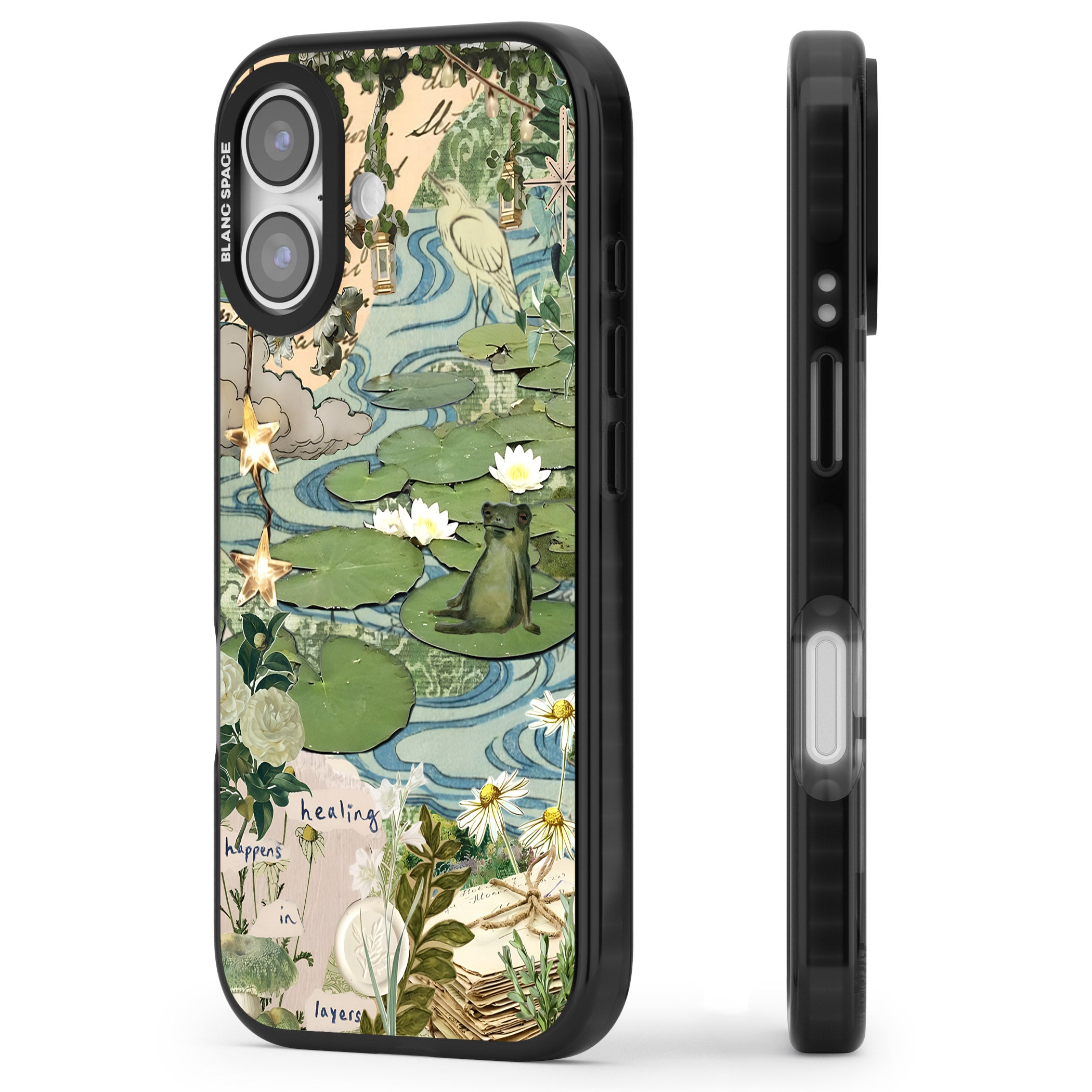 Lily Pad River iPhone 17 Impact Black Phone Case Side Profile