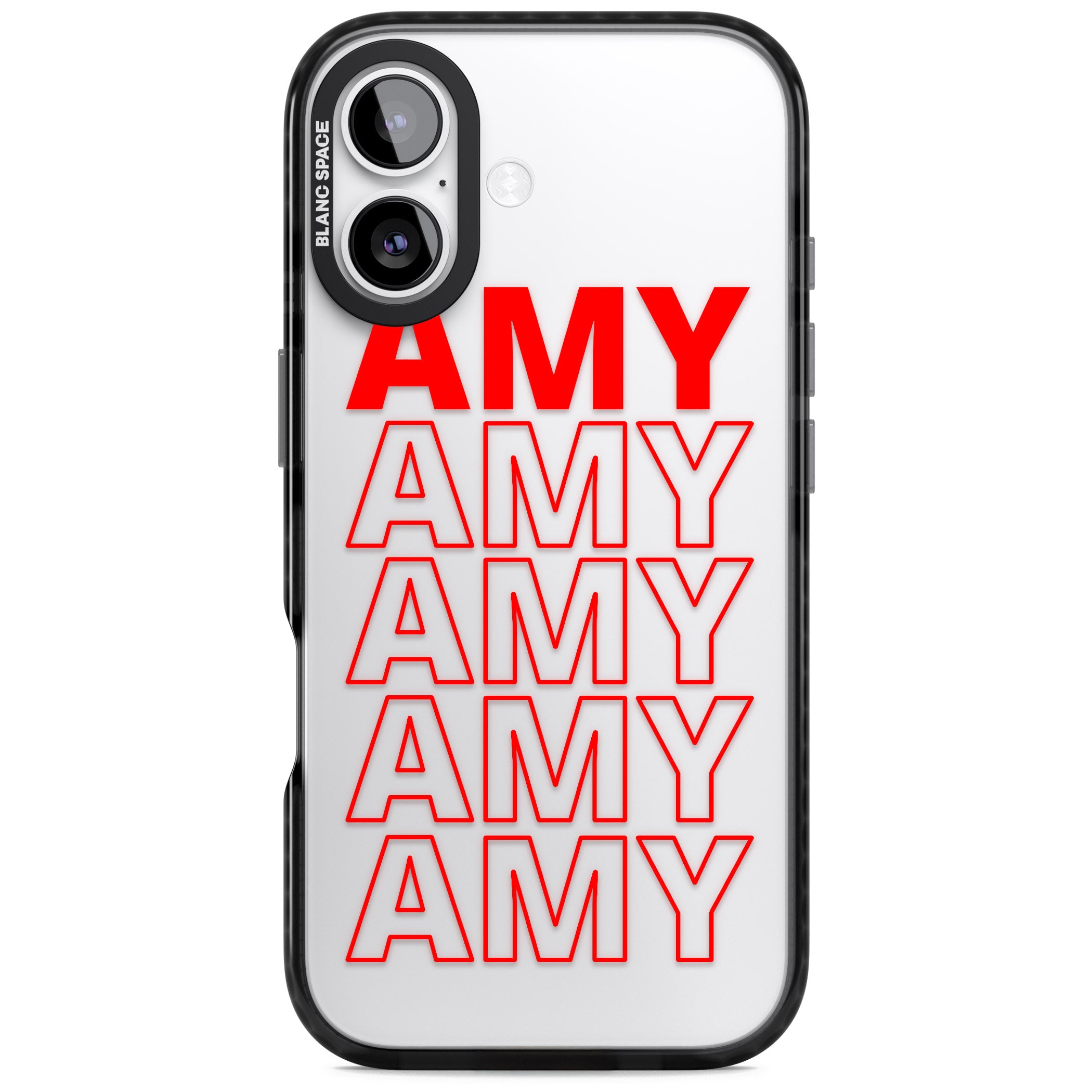 Personalised Bold Name Repeat iPhone 17 Impact Black Phone Case