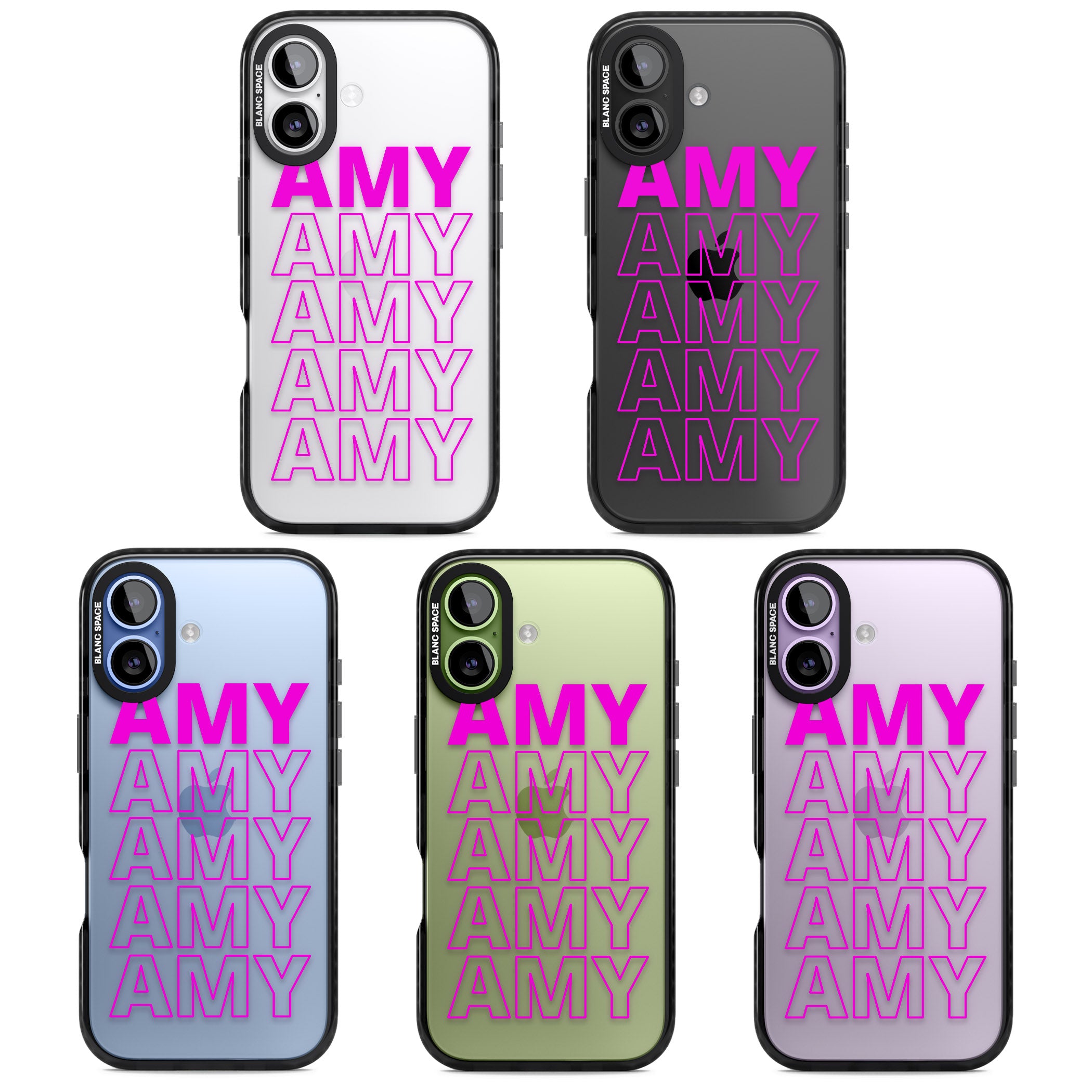 Personalised Bold Repeated Name iPhone 17 Impact Black Phone Case APT Impact Protection