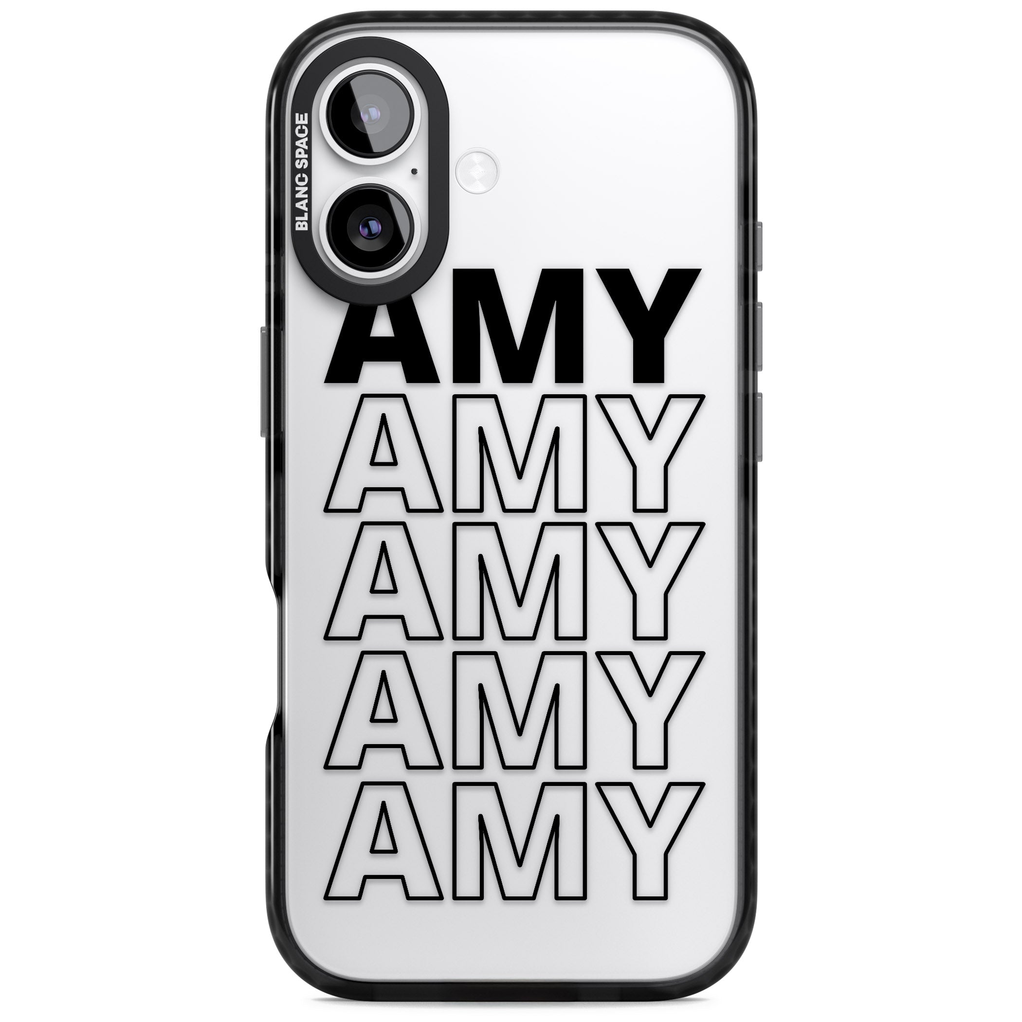 Personalised Bold Continous Name iPhone 17 Impact Black Phone Case