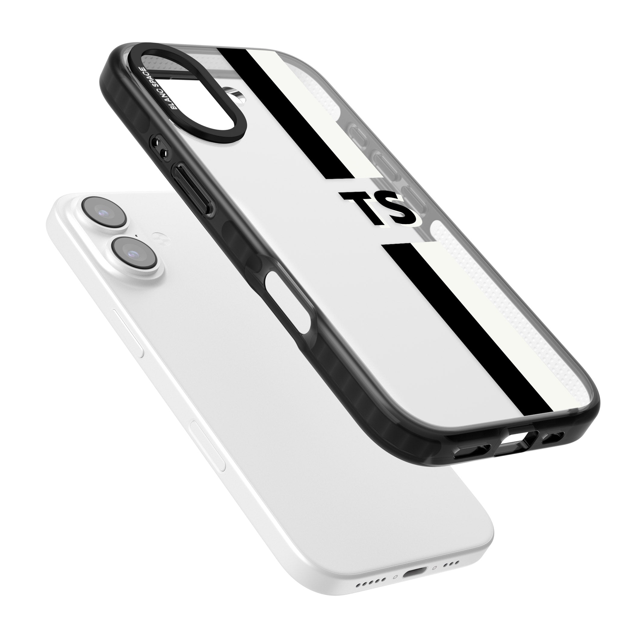 Personalised Black And White Stripe iPhone 17 Impact Black Phone Case Colours