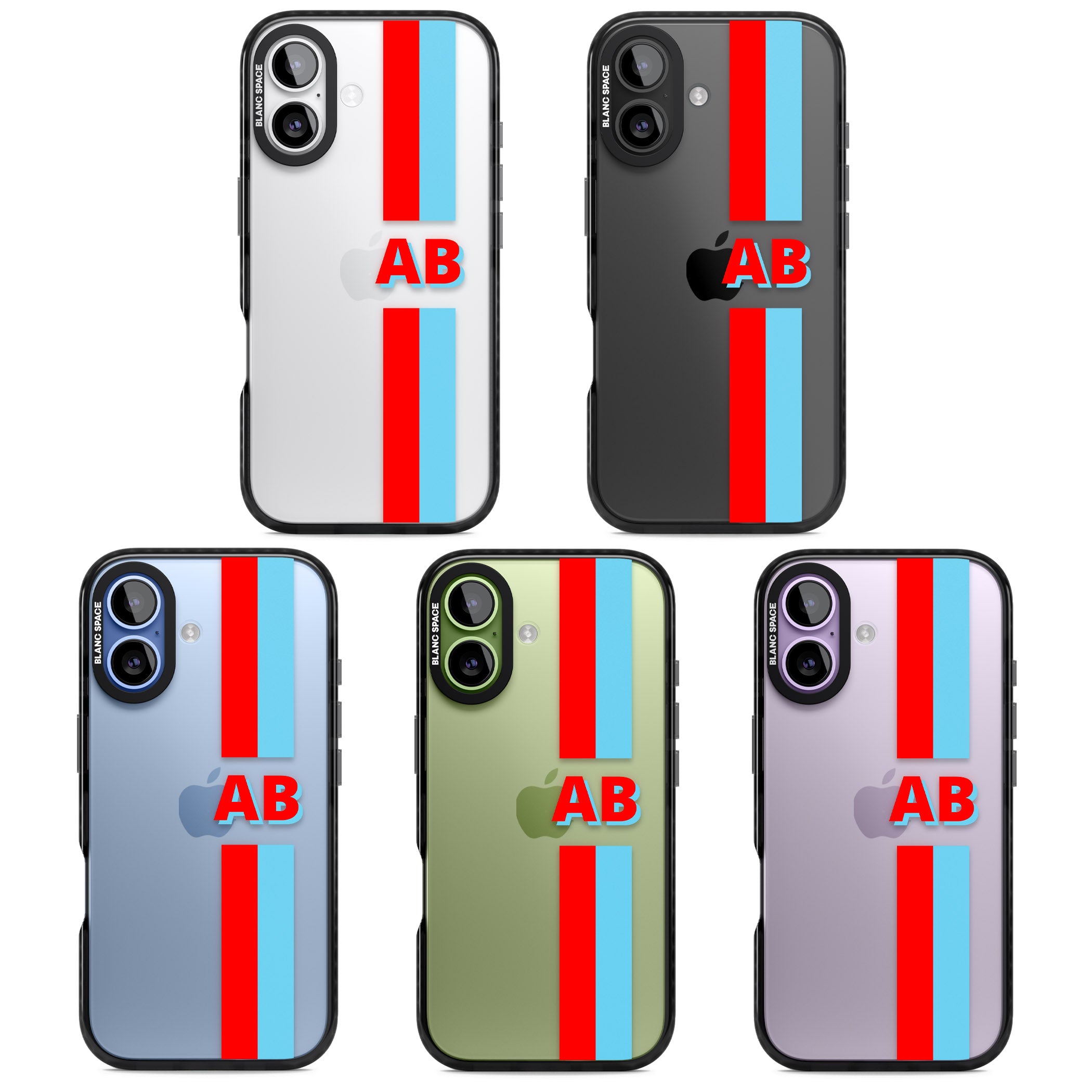 Personalised Bold Striped iPhone 17 Impact Black Phone Case APT Impact Protection