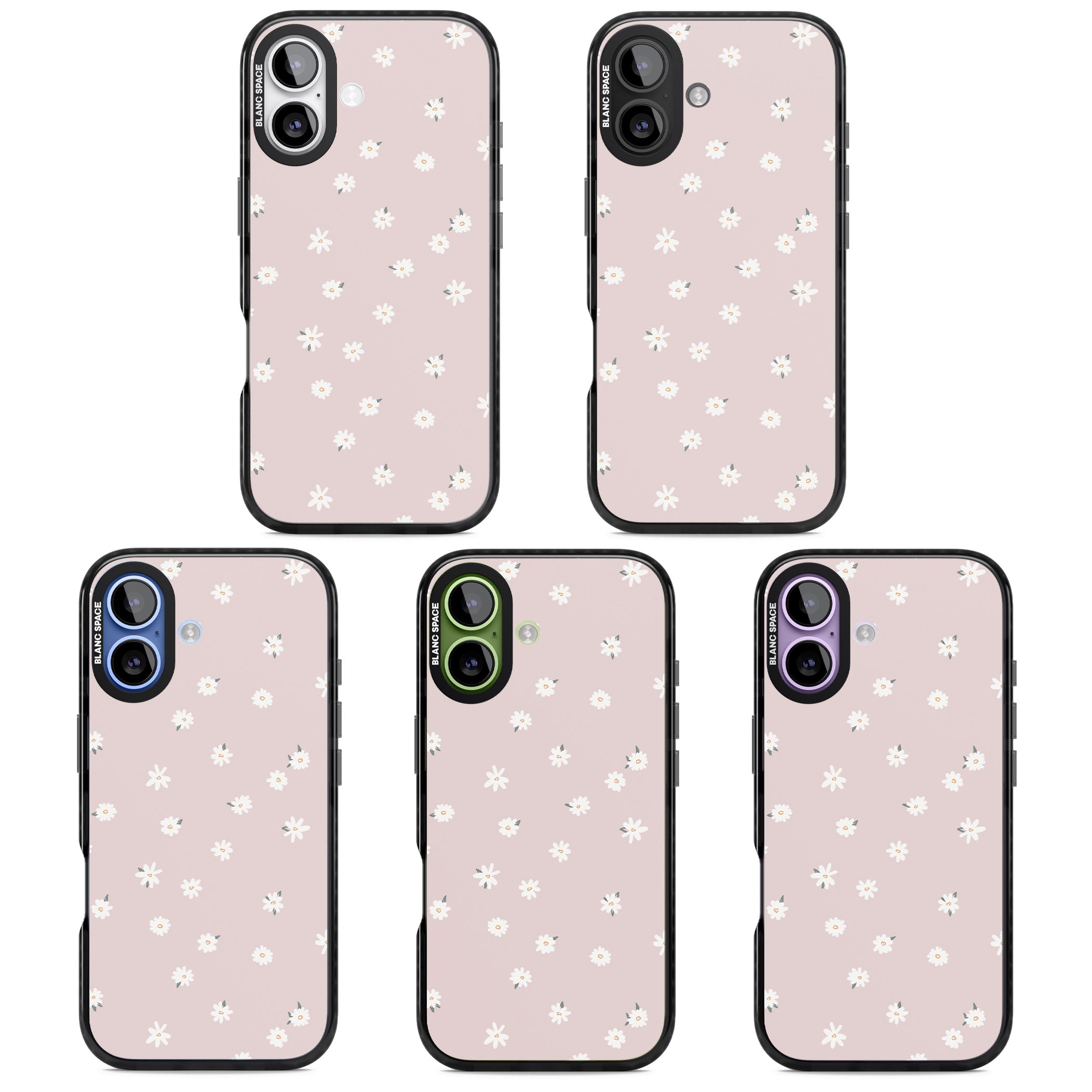 Painted Daises On Pink iPhone 17 Impact Black Phone Case APT Impact Protection