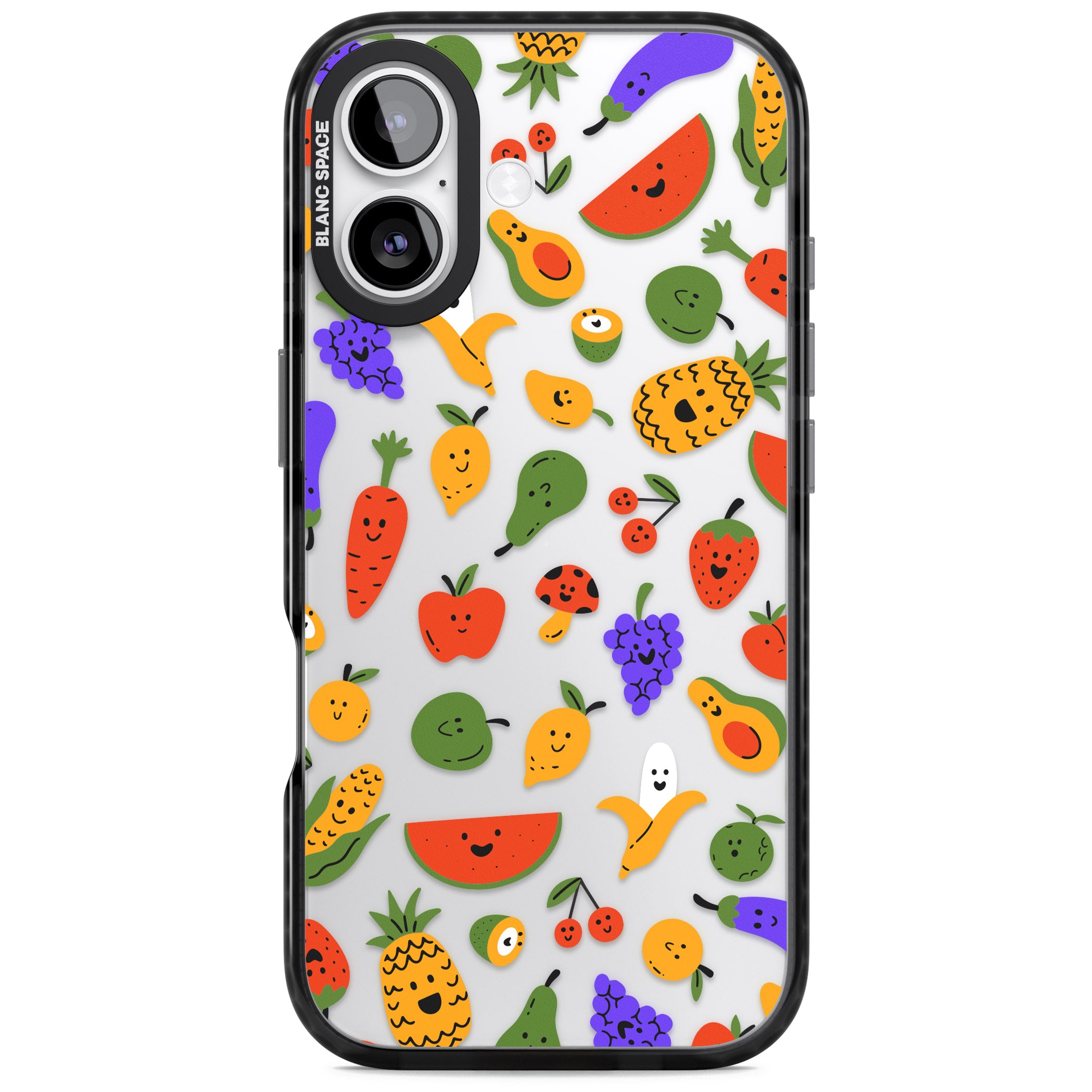 Playful Fruit Kawaii iPhone 17 Impact Black Phone Case
