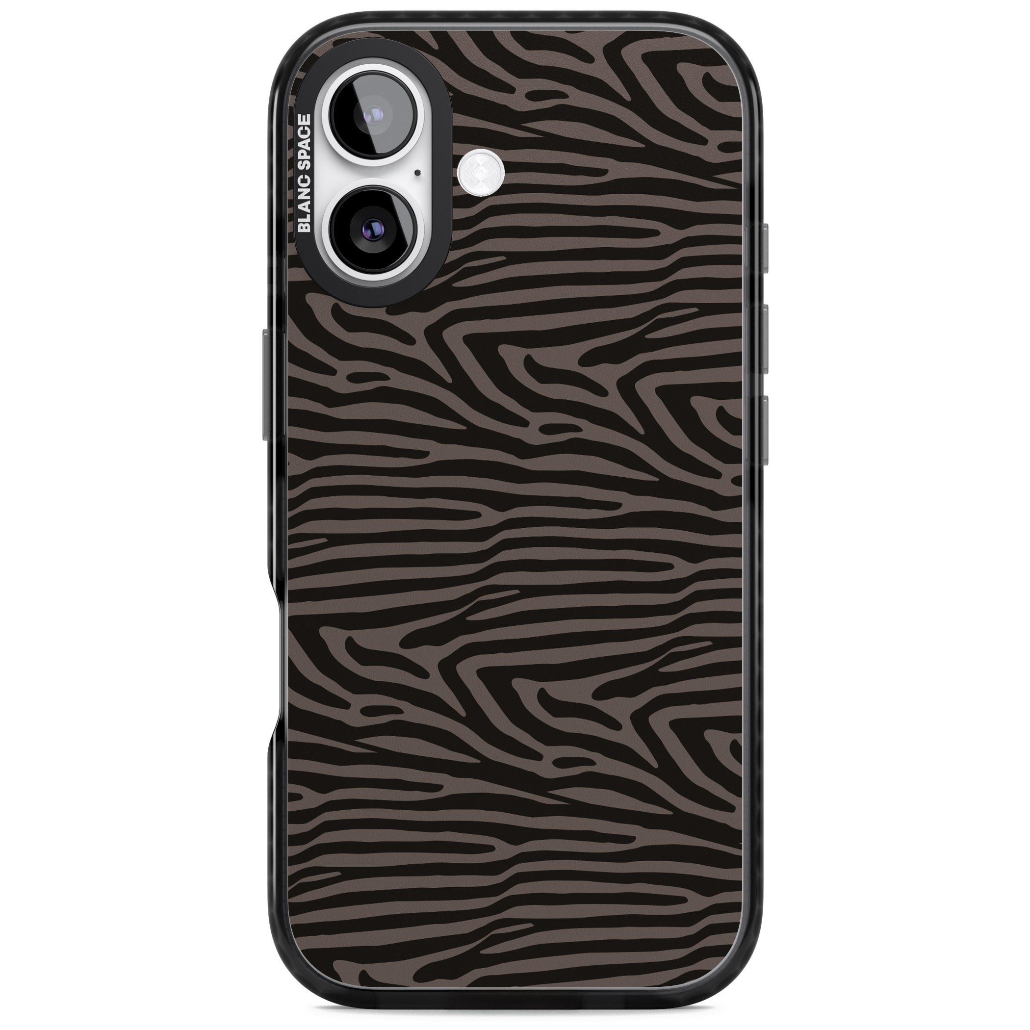 Dark Zebra Print iPhone 17 Impact Black Phone Case