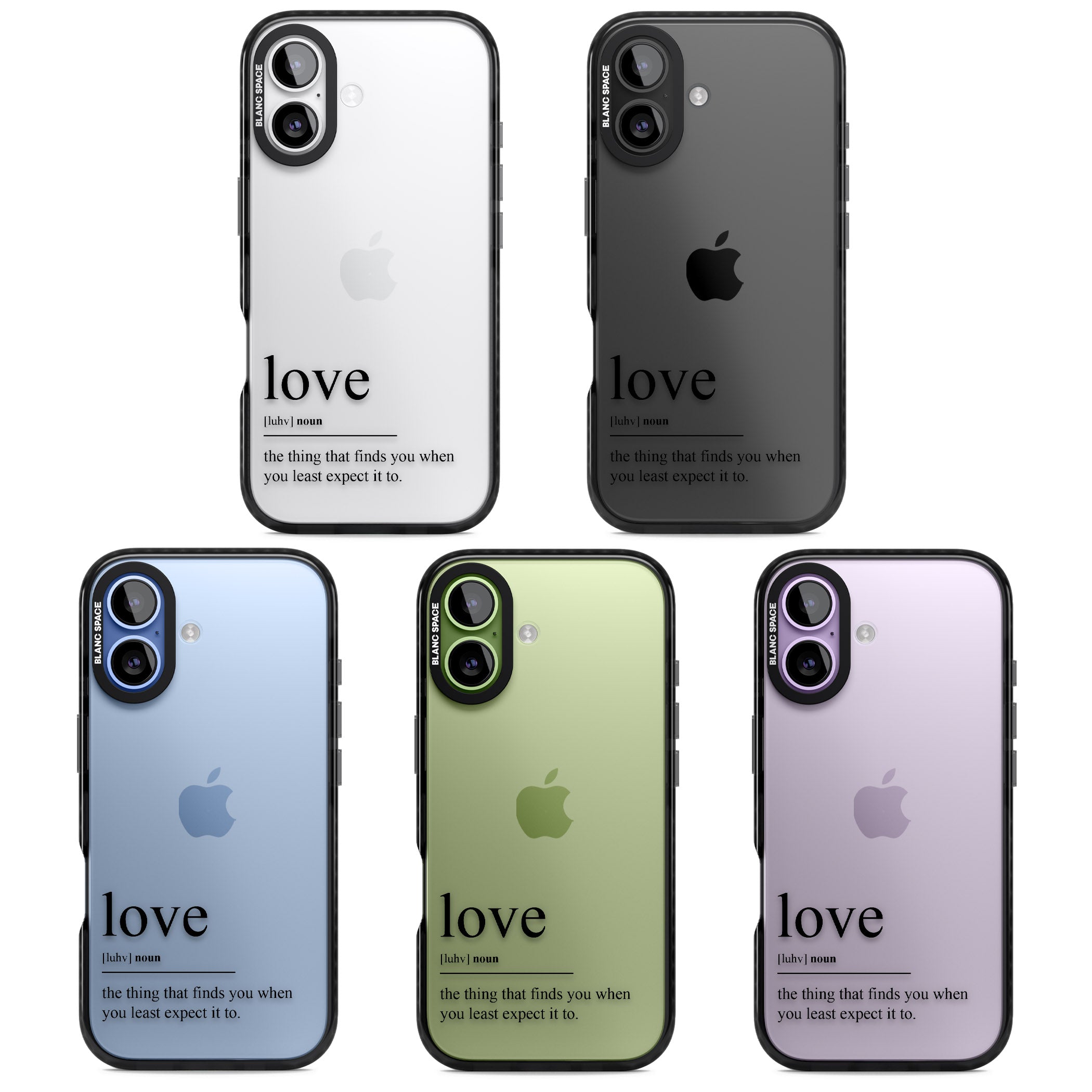 Love iPhone 17 Impact Black Phone Case APT Impact Protection