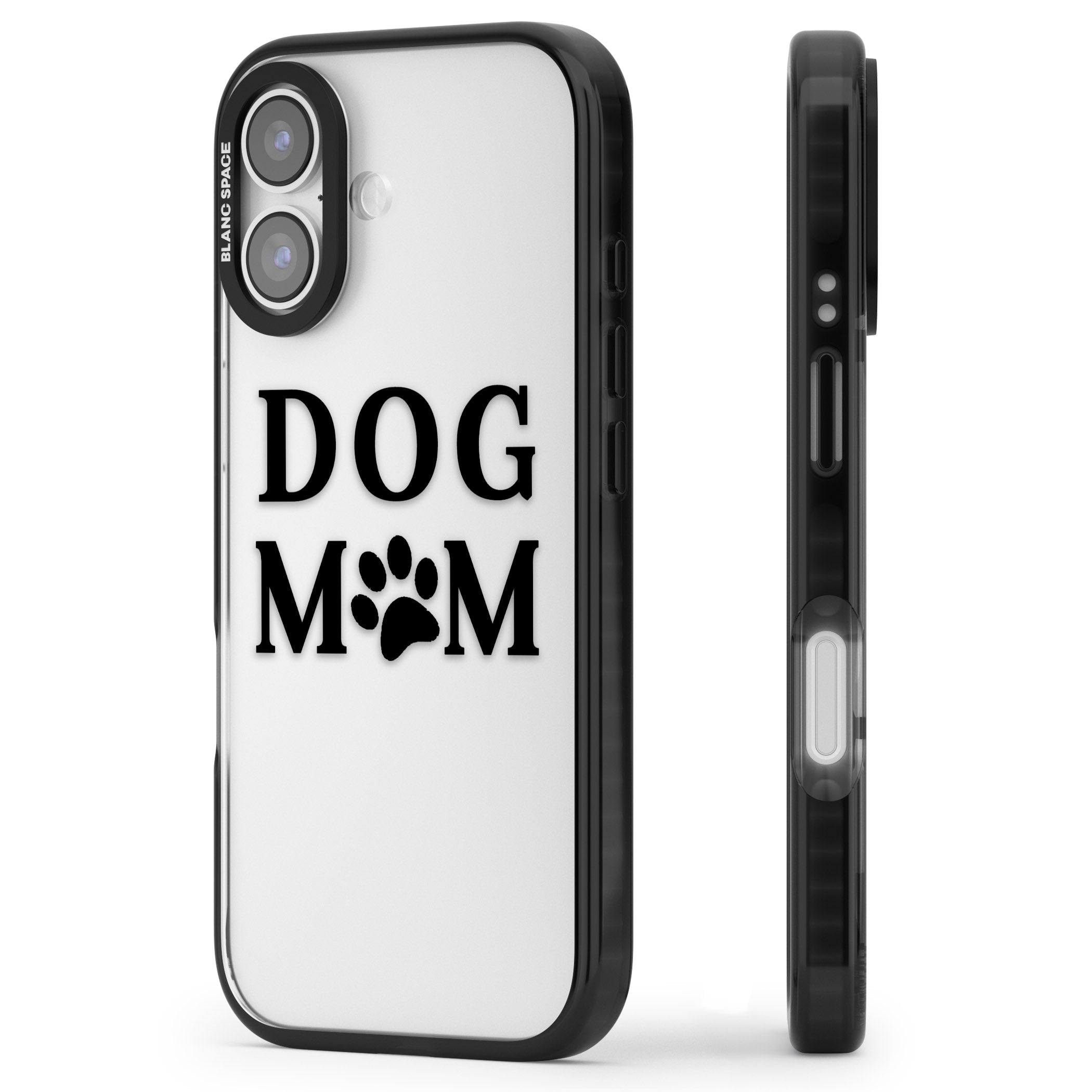Dog Mom iPhone 17 Impact Black Phone Case Side Profile
