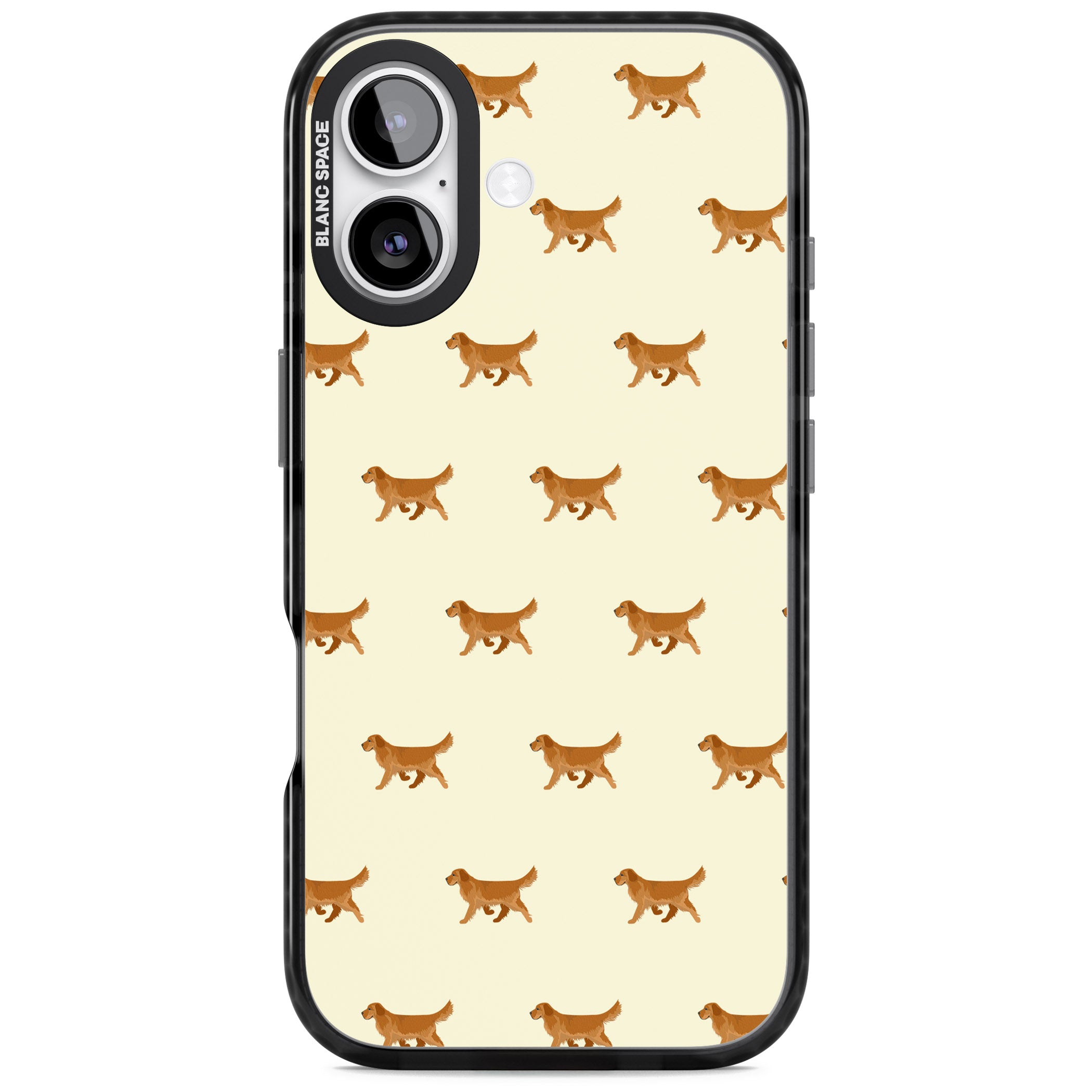 Golden Retriever Dog Pattern iPhone 17 Impact Black Phone Case
