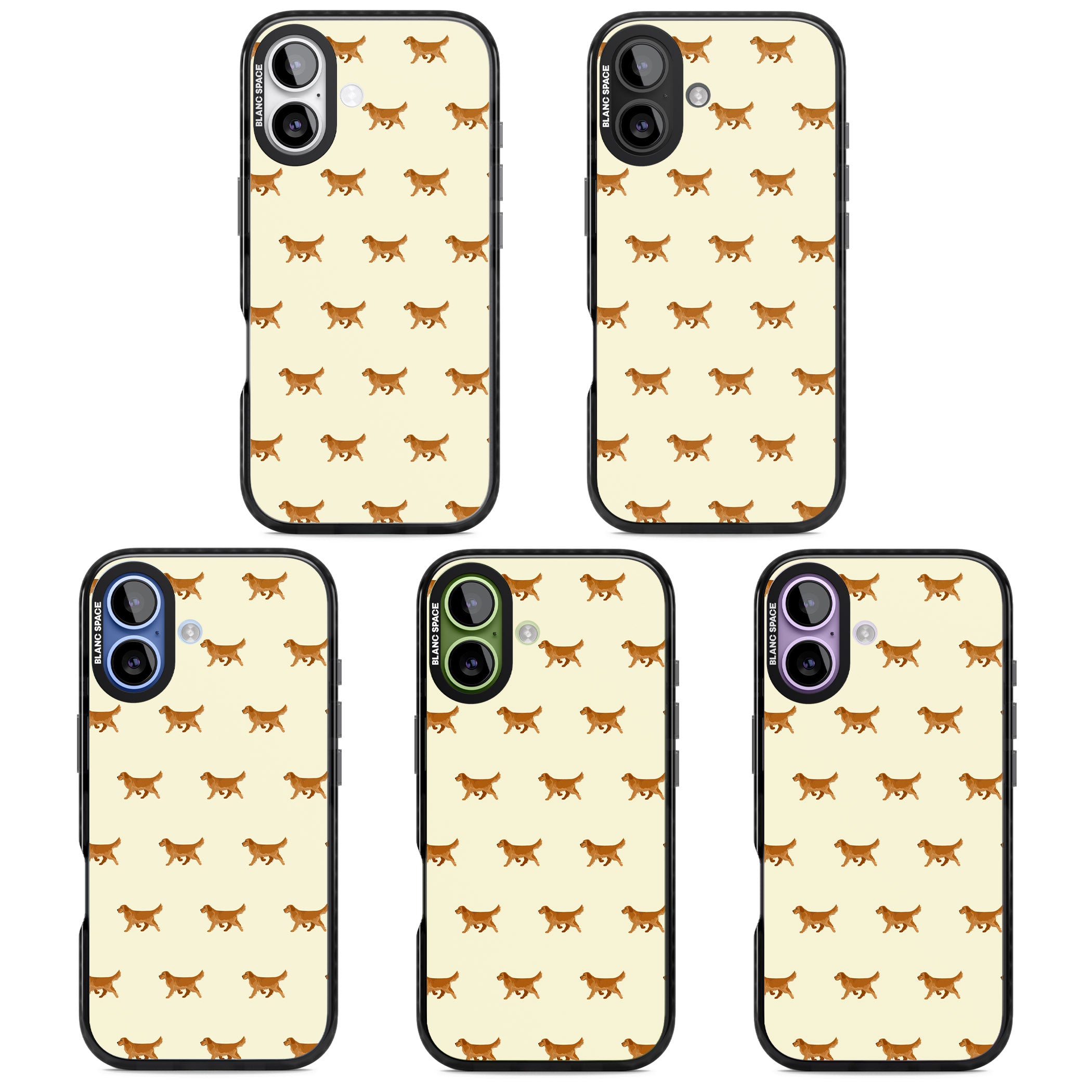 Golden Retriever Dog Pattern iPhone 17 Impact Black Phone Case APT Impact Protection