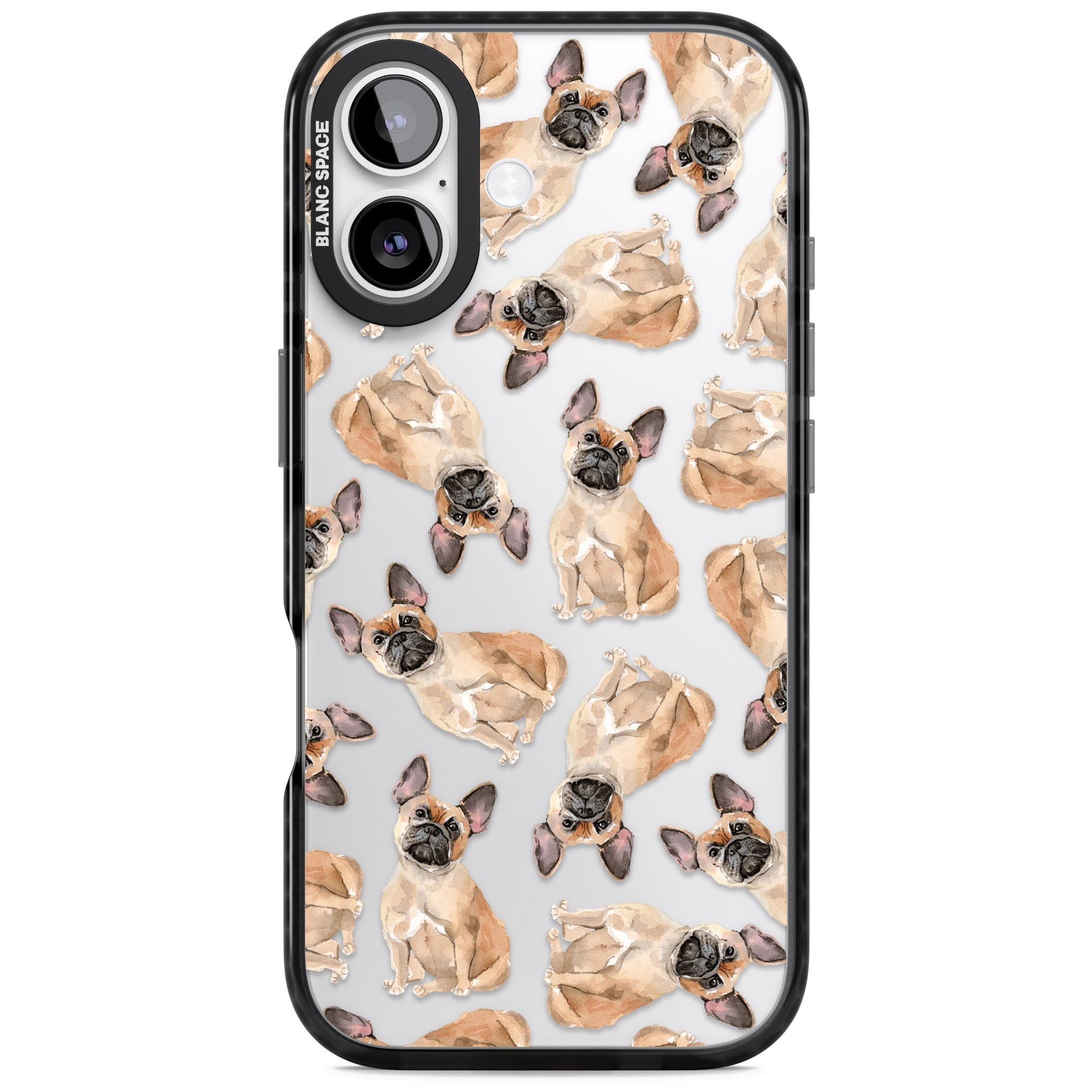 French Bulldog Watercolour Pattern iPhone 17 Impact Black Phone Case