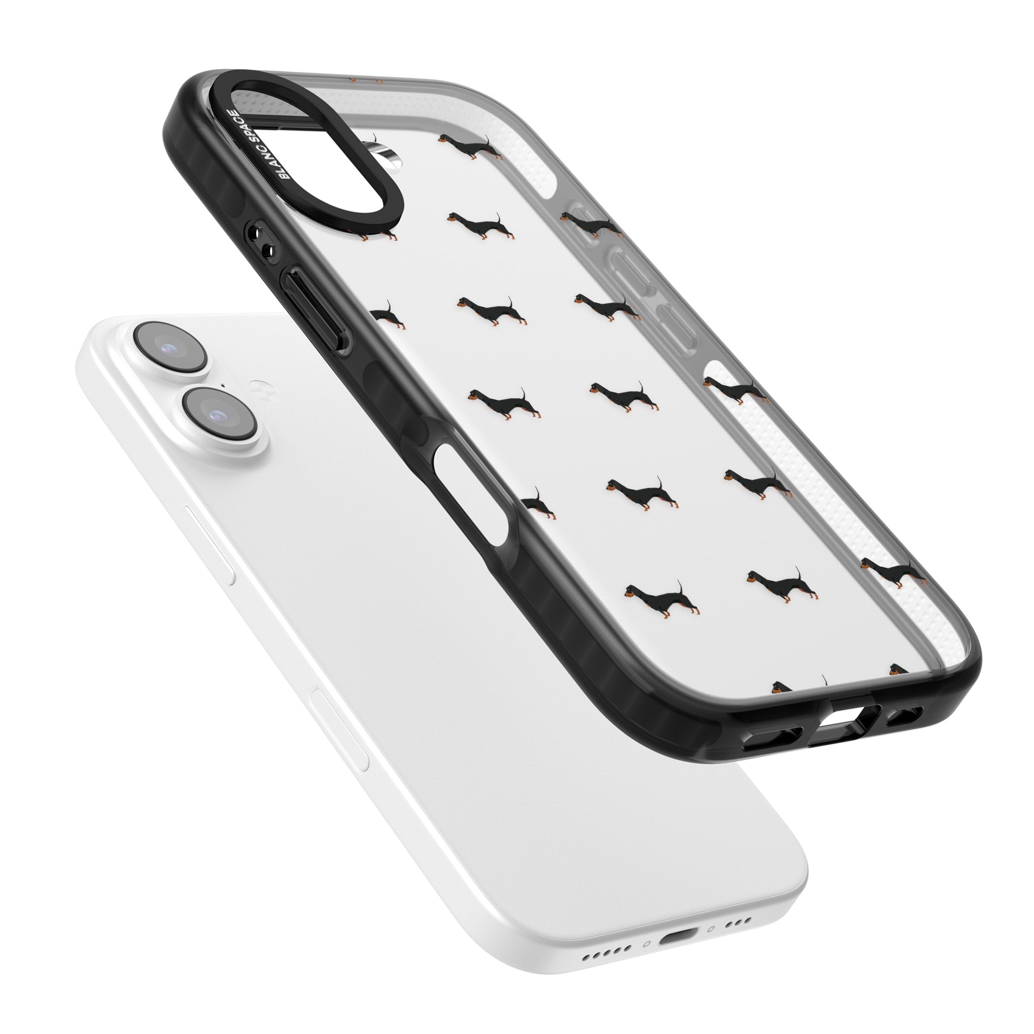 Dachshund Pattern Clear iPhone 17 Impact Black Phone Case Colours