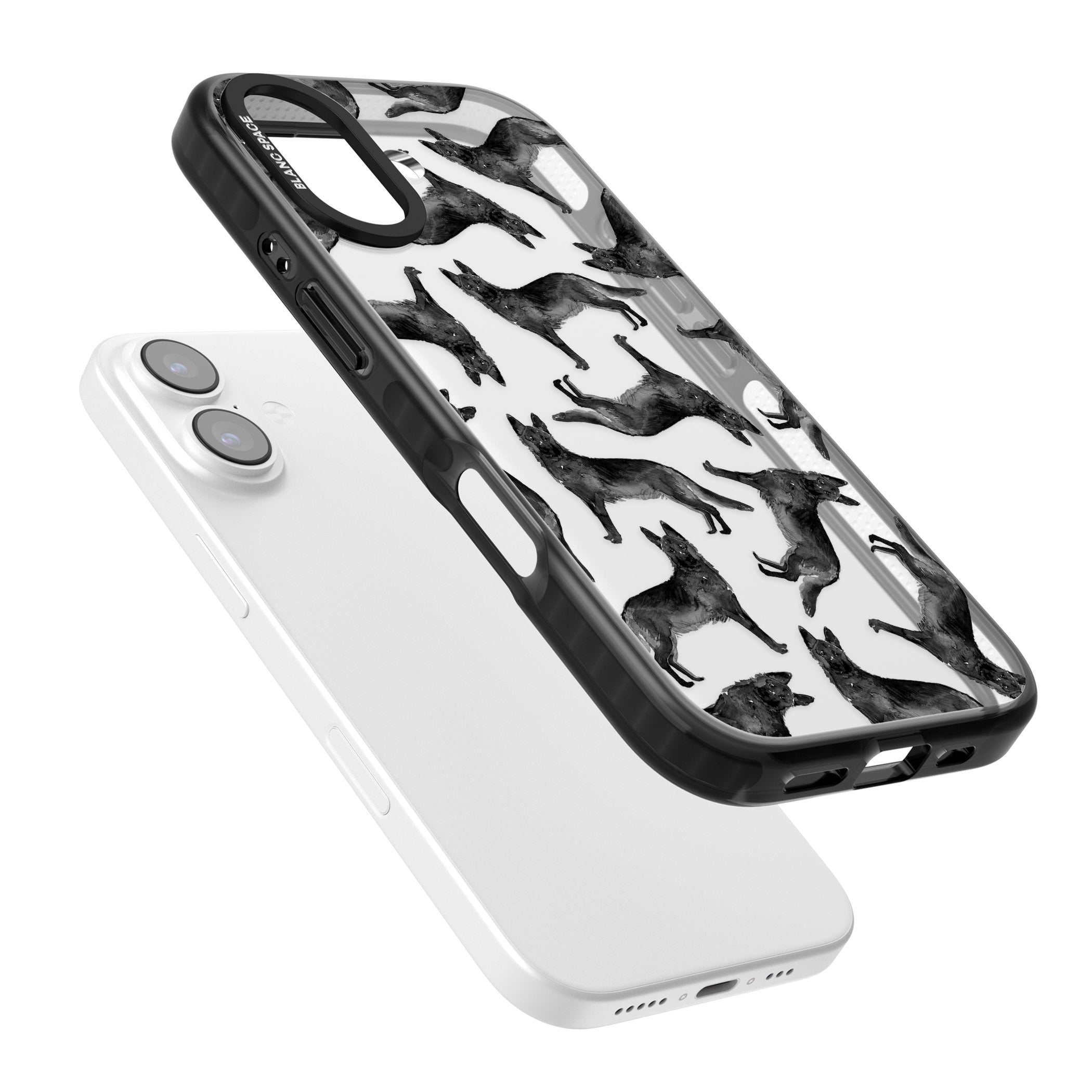German Shepherd Pattern Black iPhone 17 Impact Black Phone Case Colours